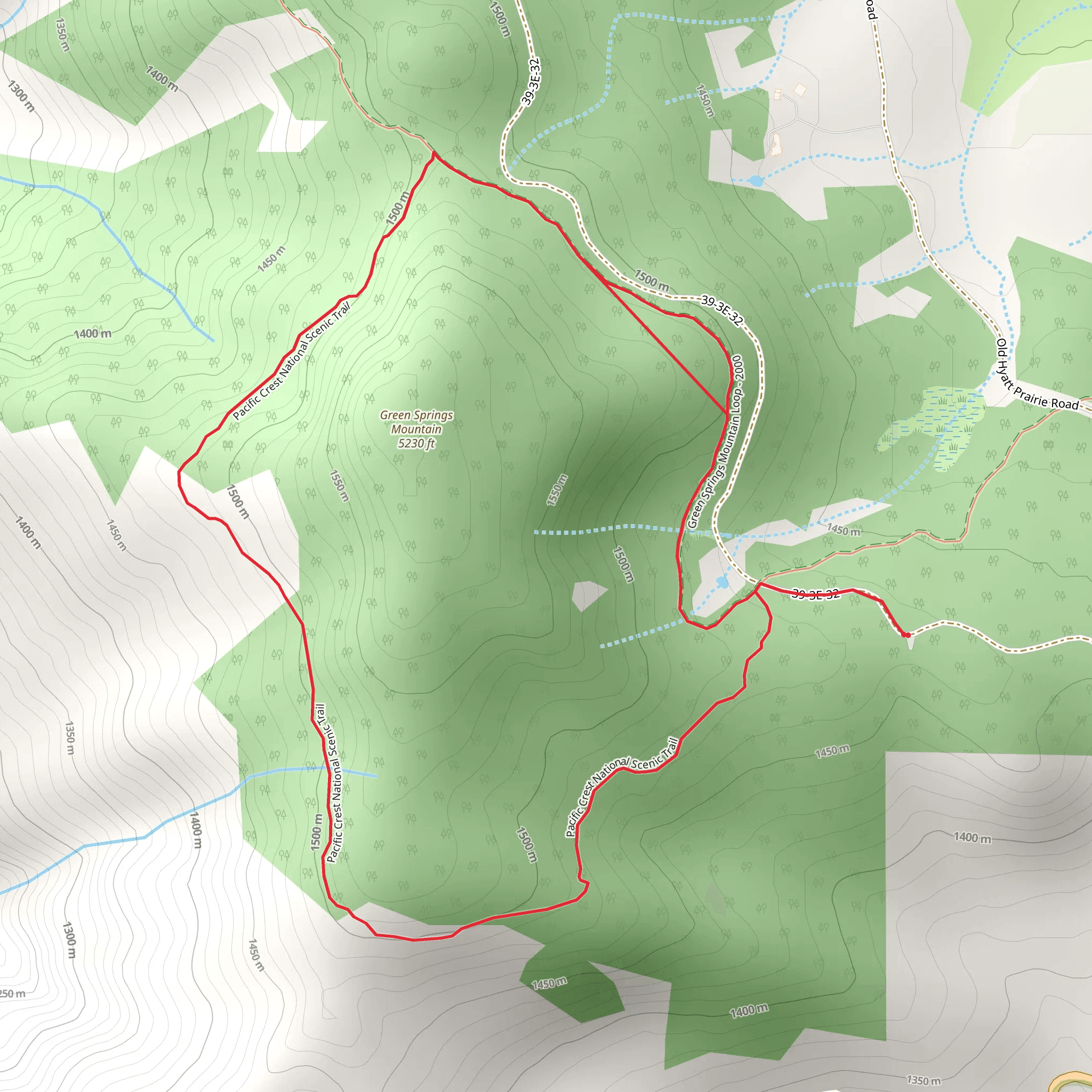 Green Springs Mountain Loop via PCT mobile static map