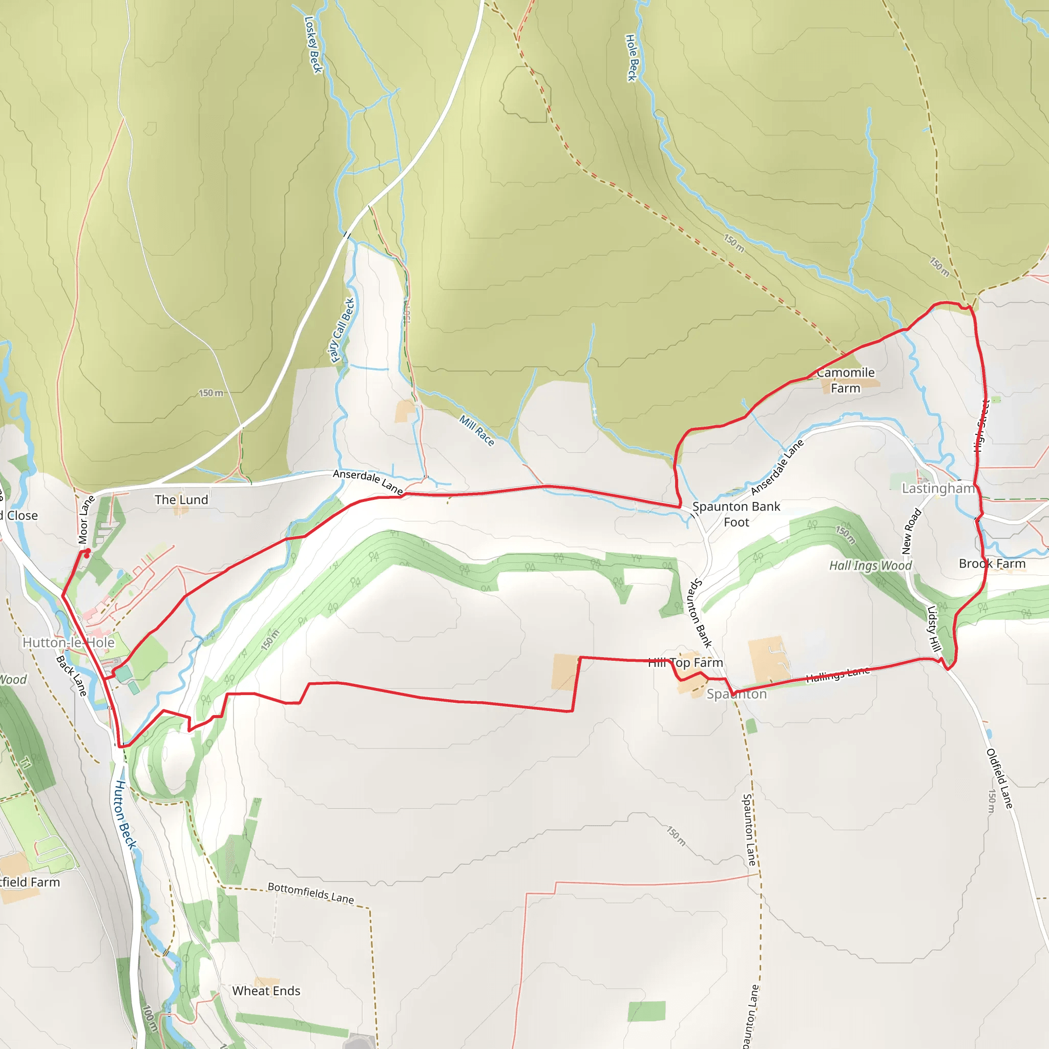 Hutton-le-Hole Loop mobile static map