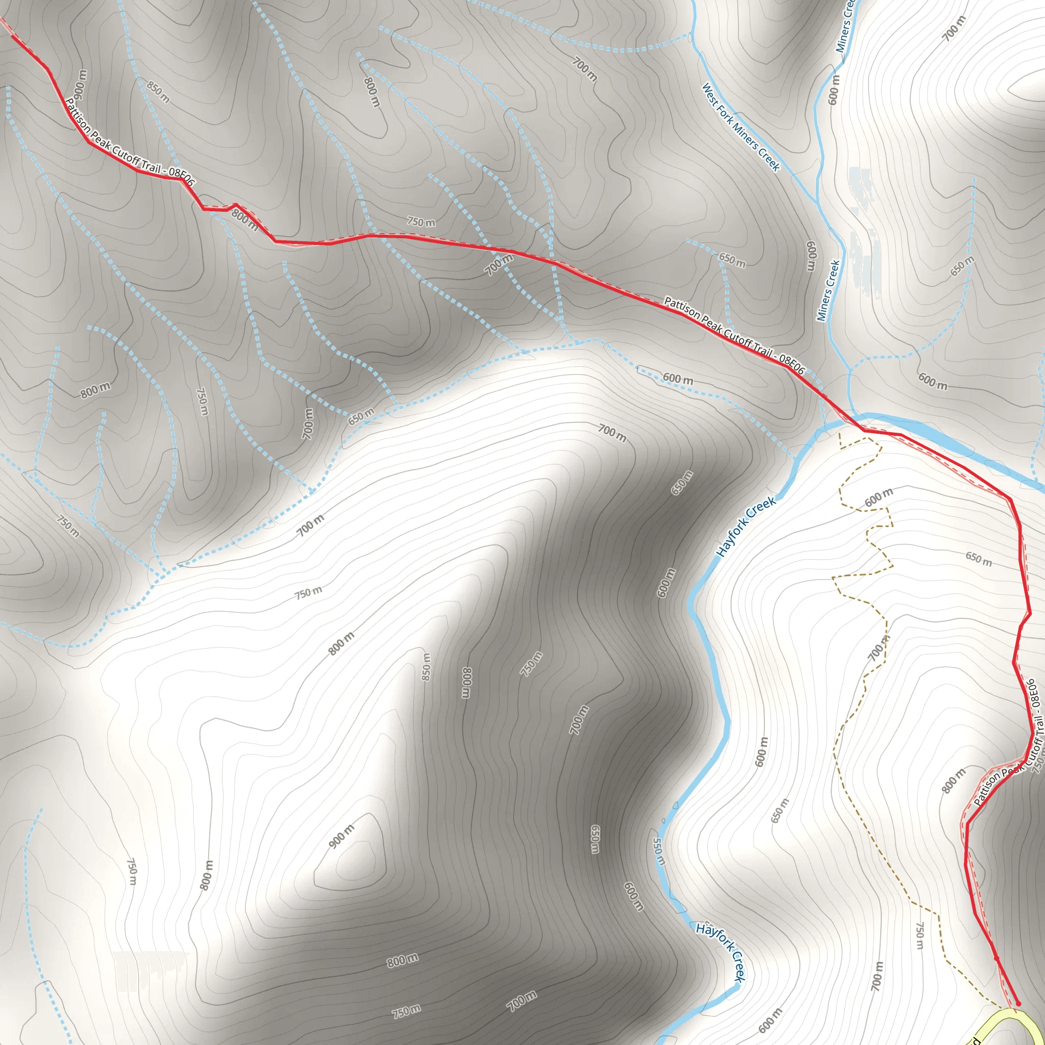 Pattison Peak Cutoff Trail mobile static map