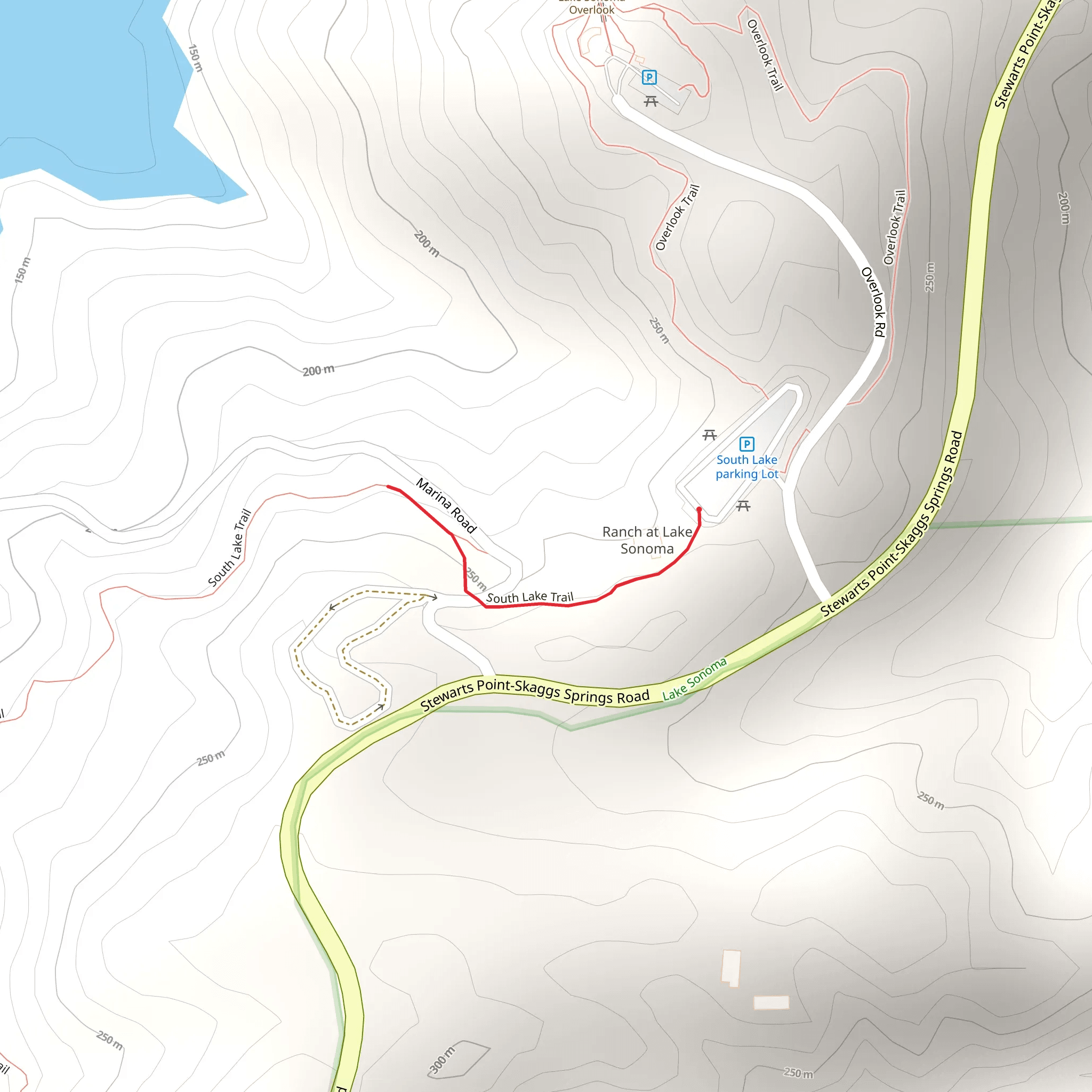 South Lake Trail - Short mobile static map