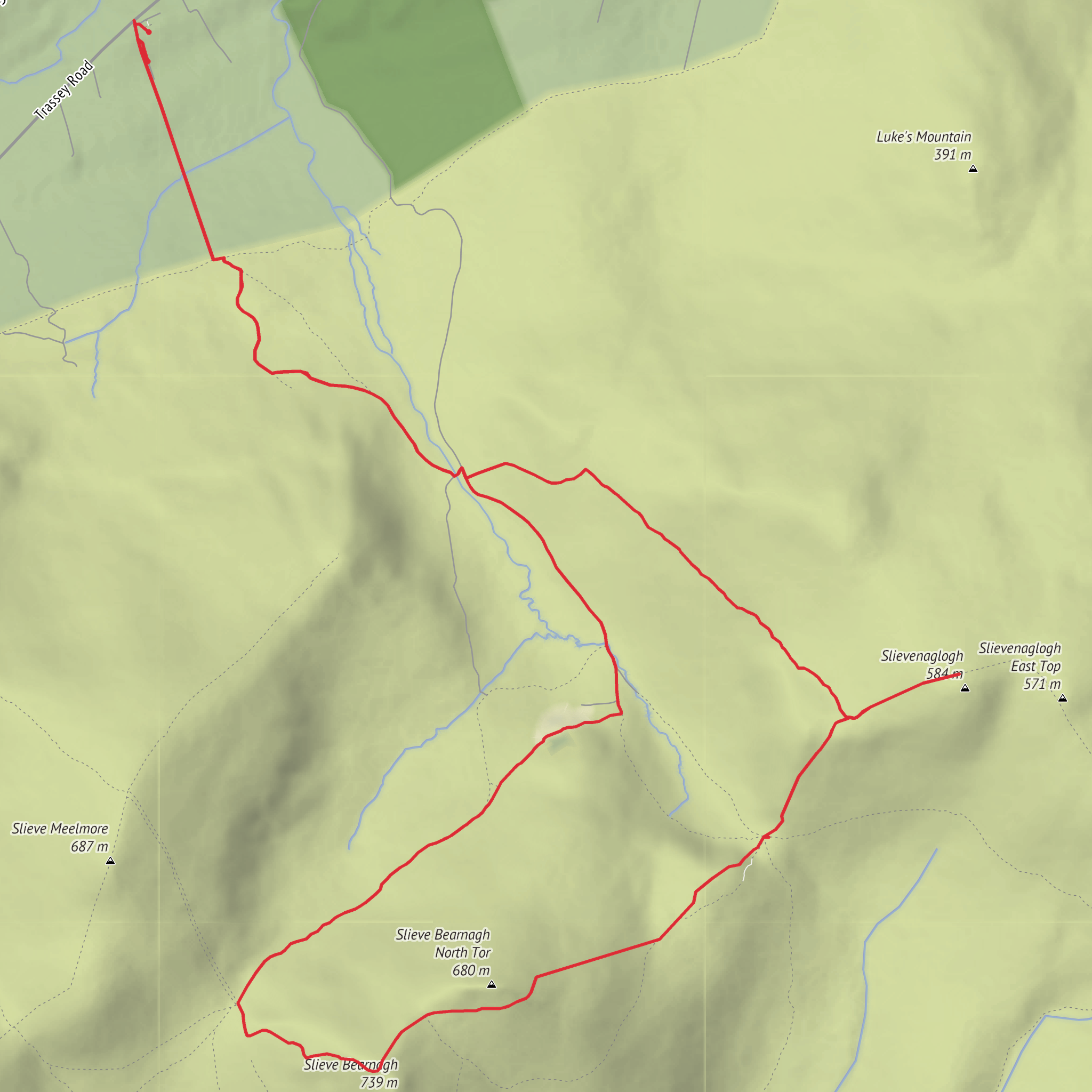 Bearnagh Loop mobile static map