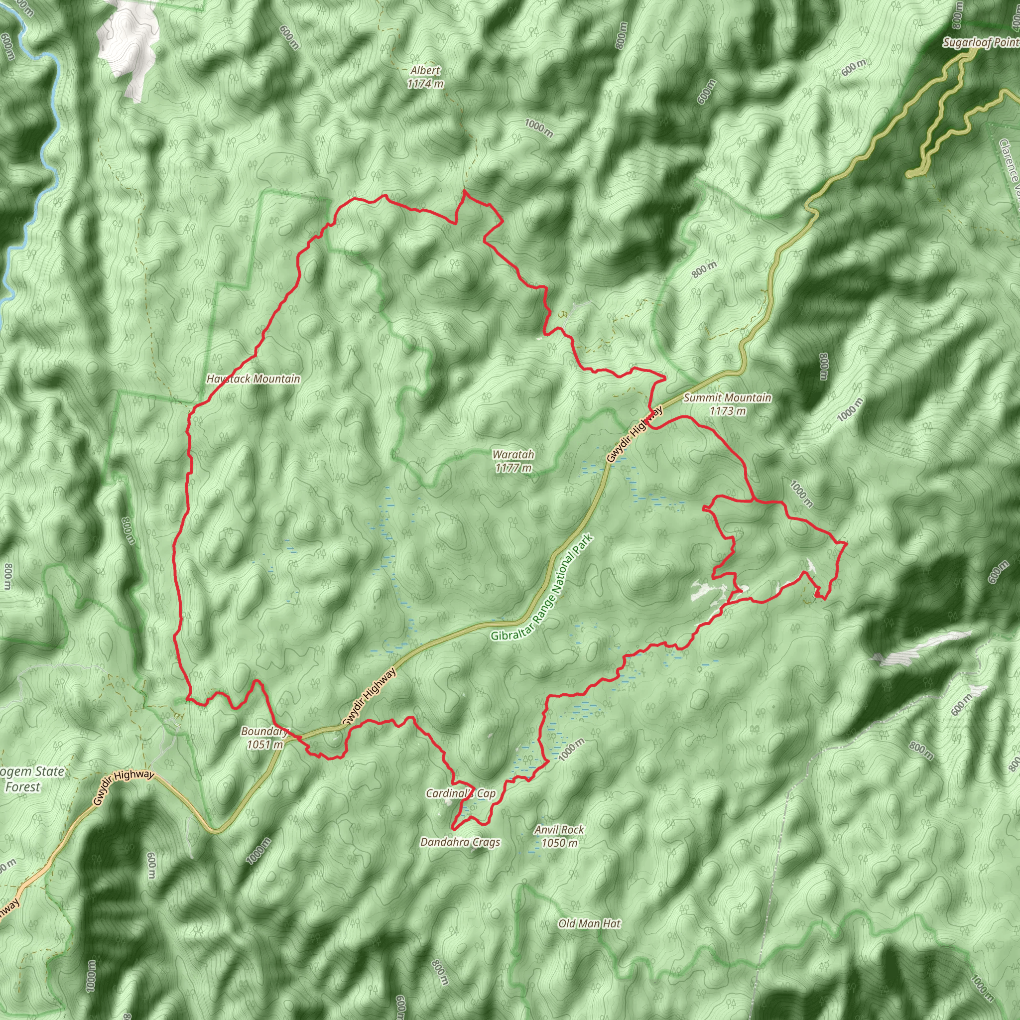 Gibralter - Washpool World Heritage Walk mobile static map