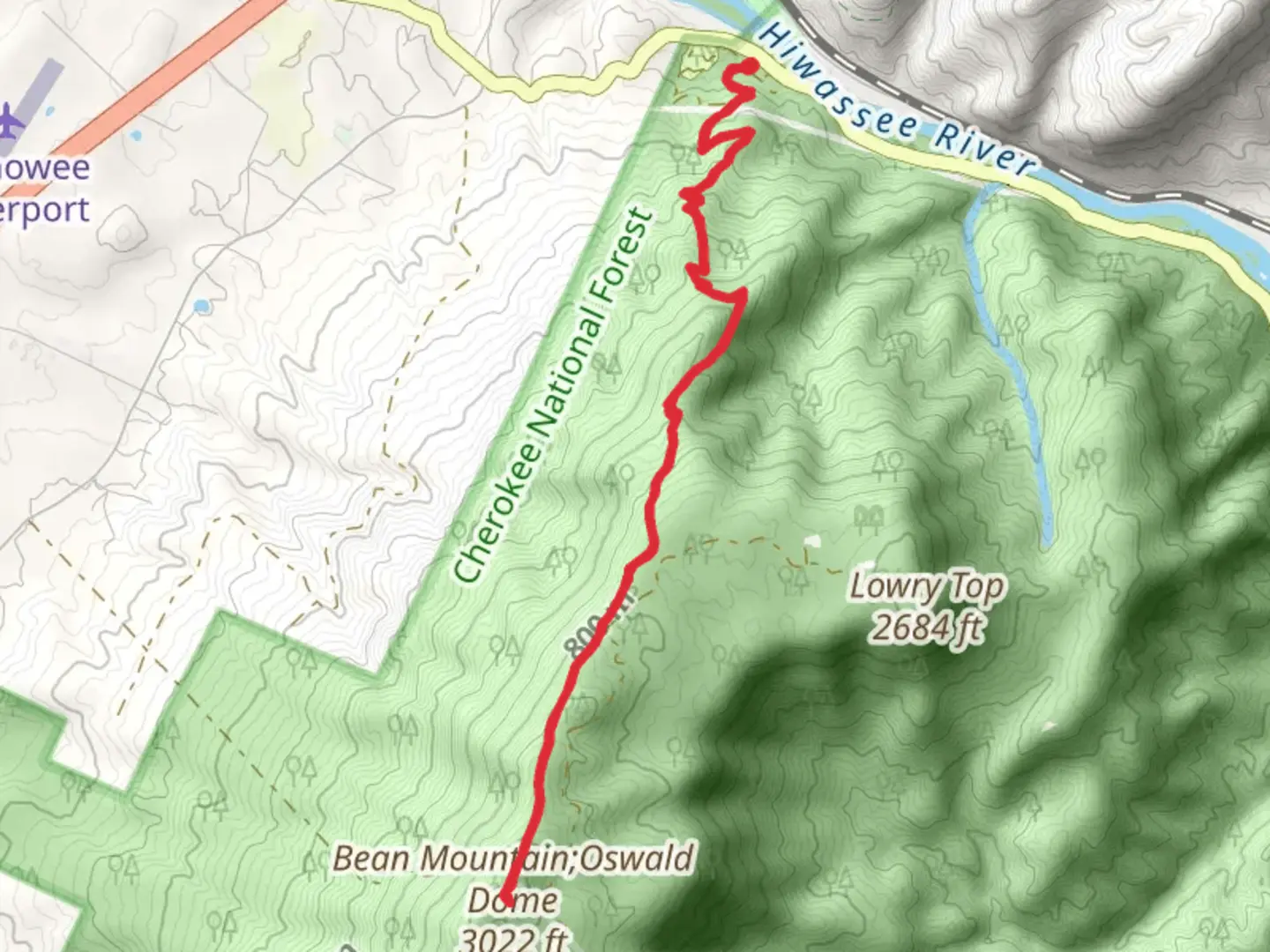 An image depicting the trail Bean Mountain - Oswald Dome and its surrounding area.