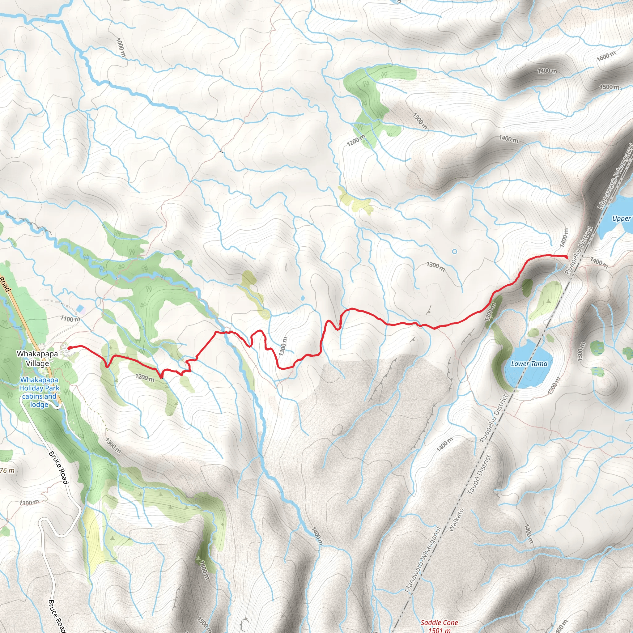 Tama Lakes Track mobile static map