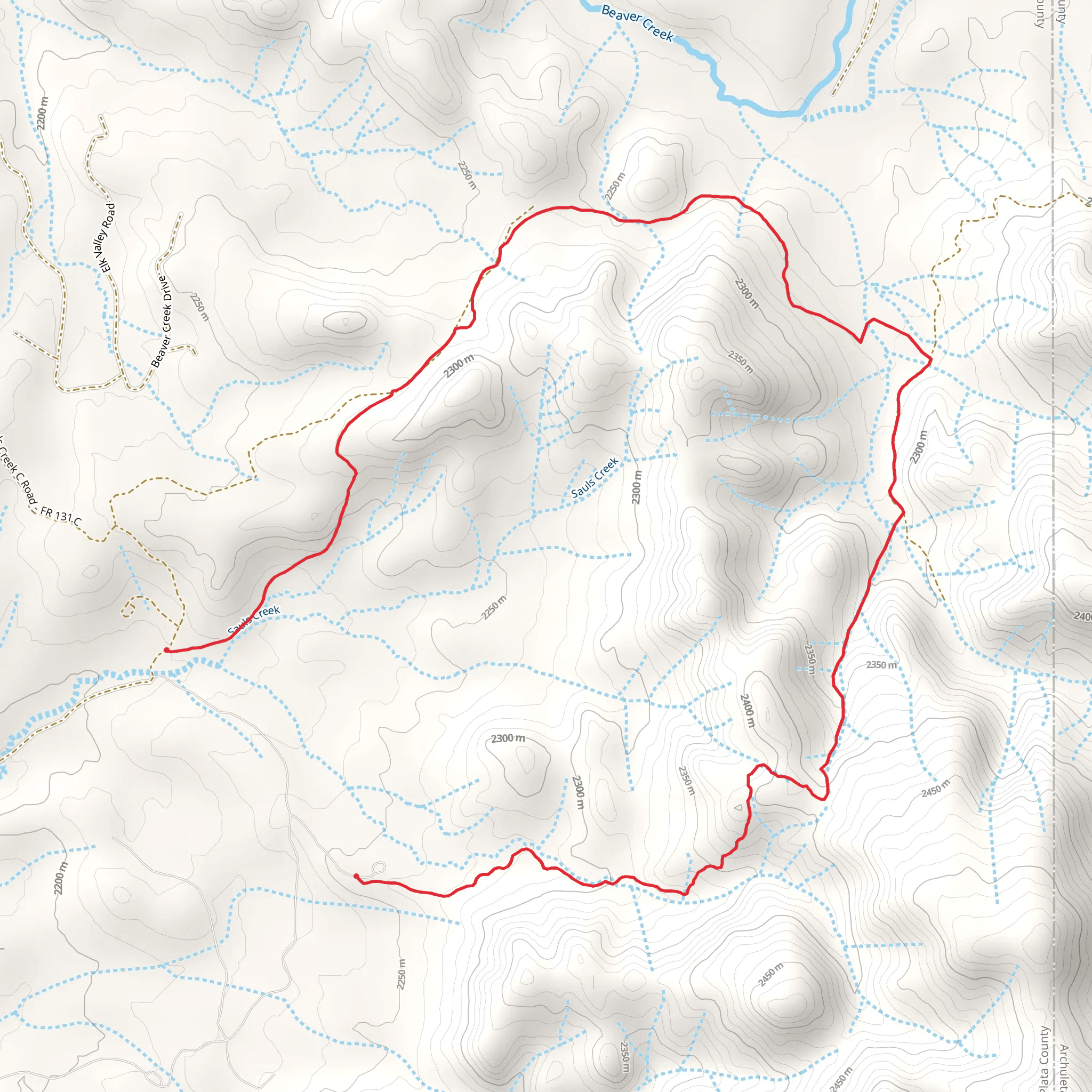 Lange Canyon Trail mobile static map