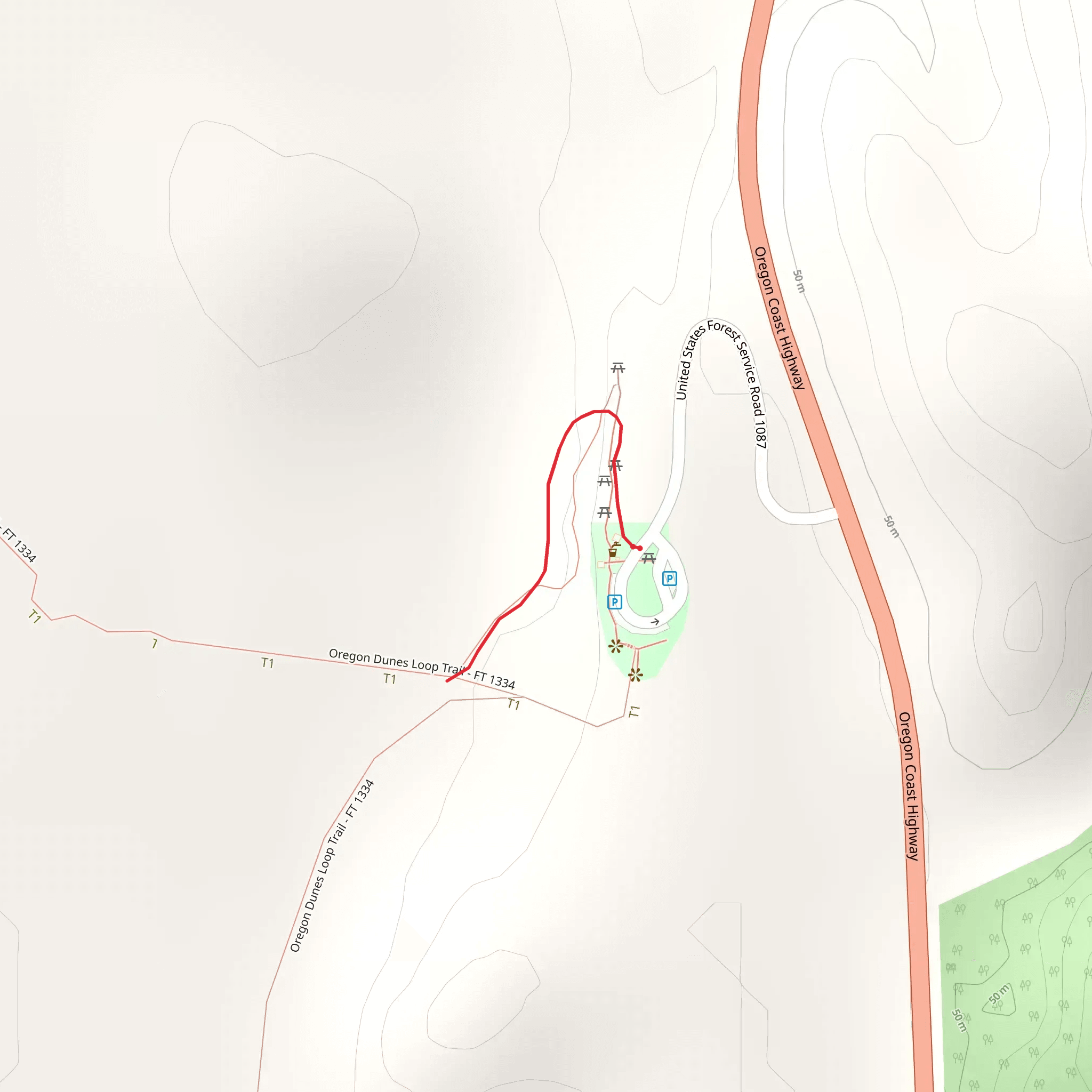 Oregon Dunes Trail mobile static map