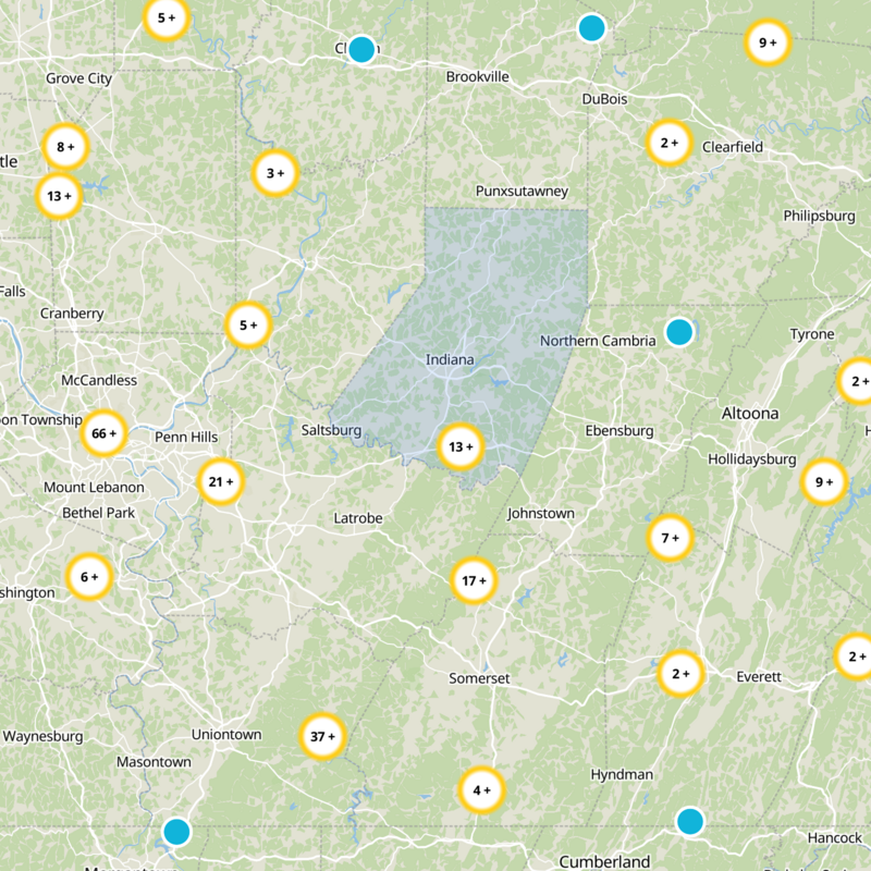 Indiana County Static Map