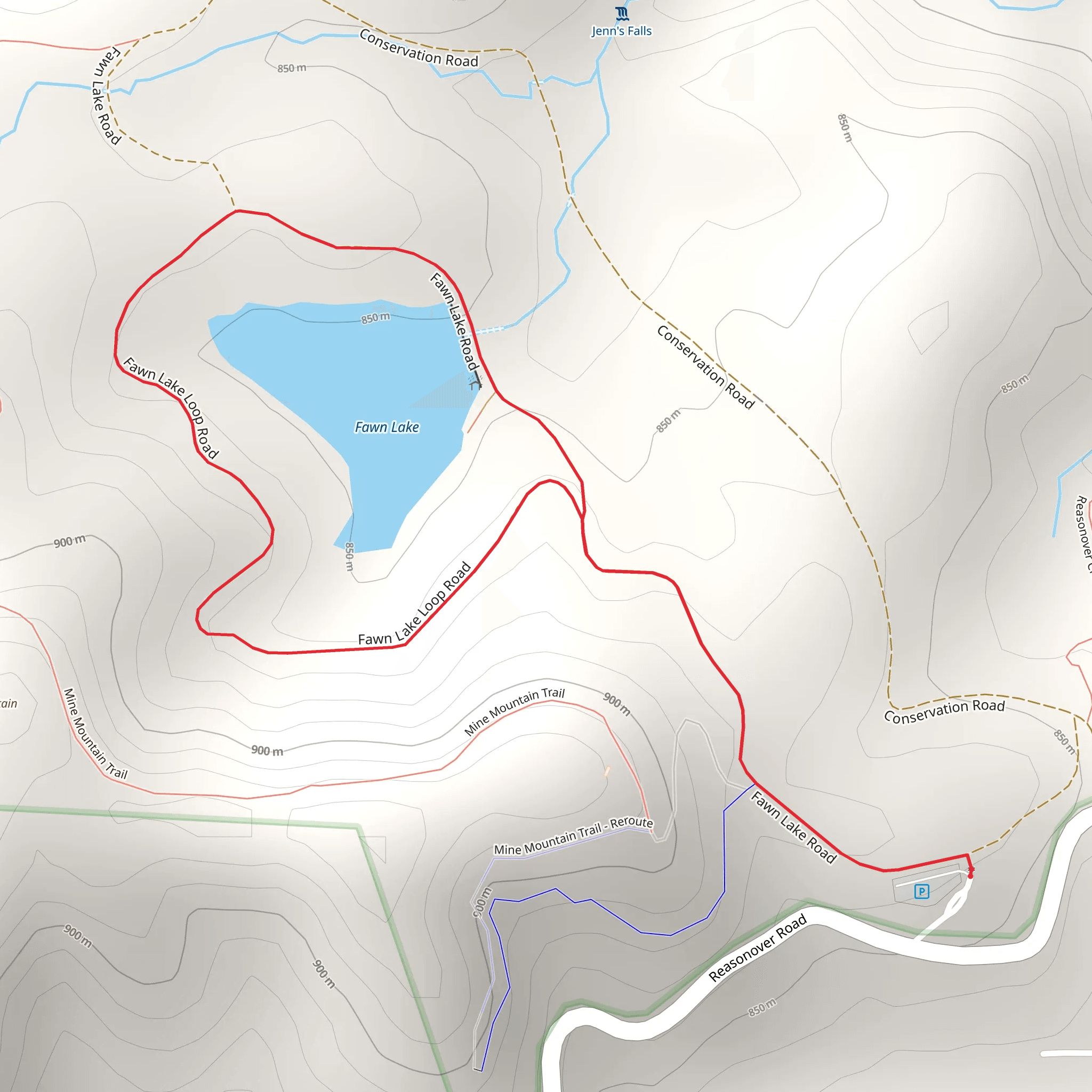 Fawn Lake Loop mobile static map