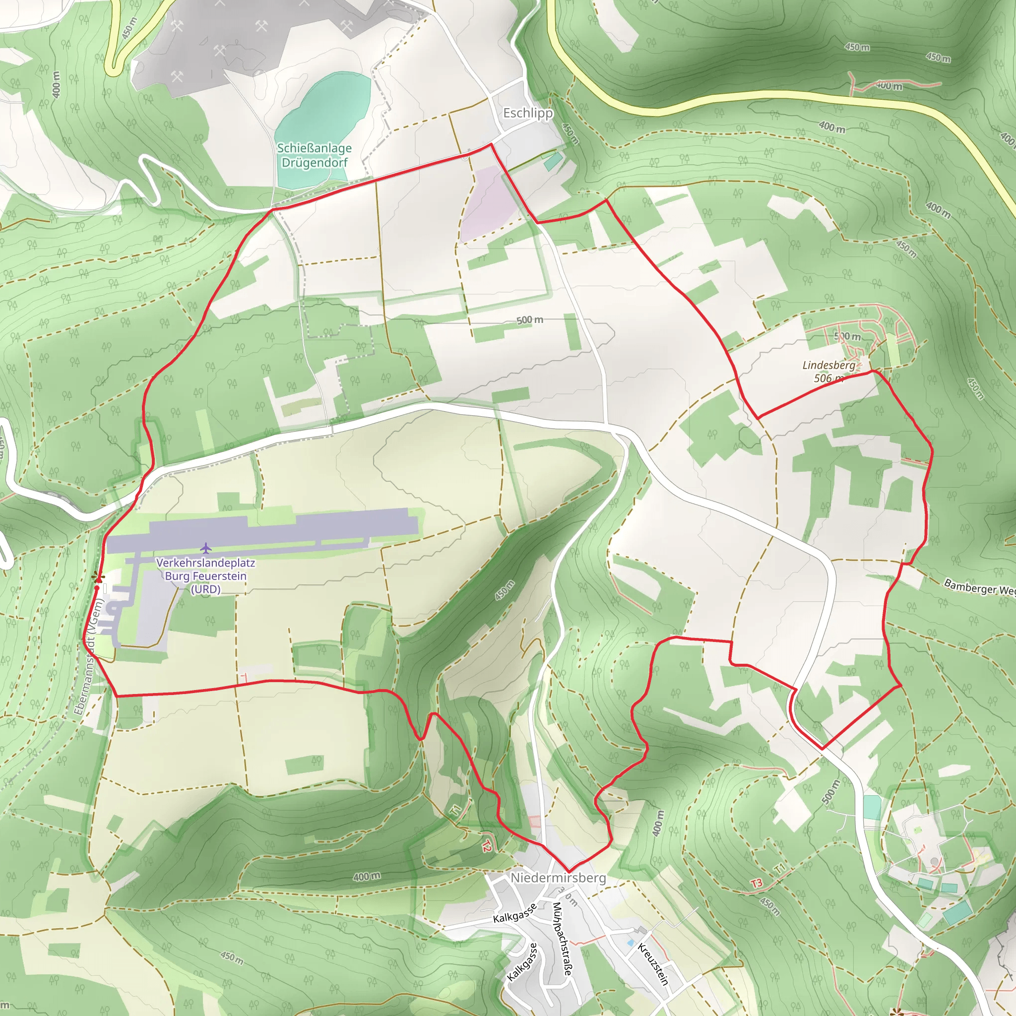 Niedermiersberg to Eschlipp Loop mobile static map