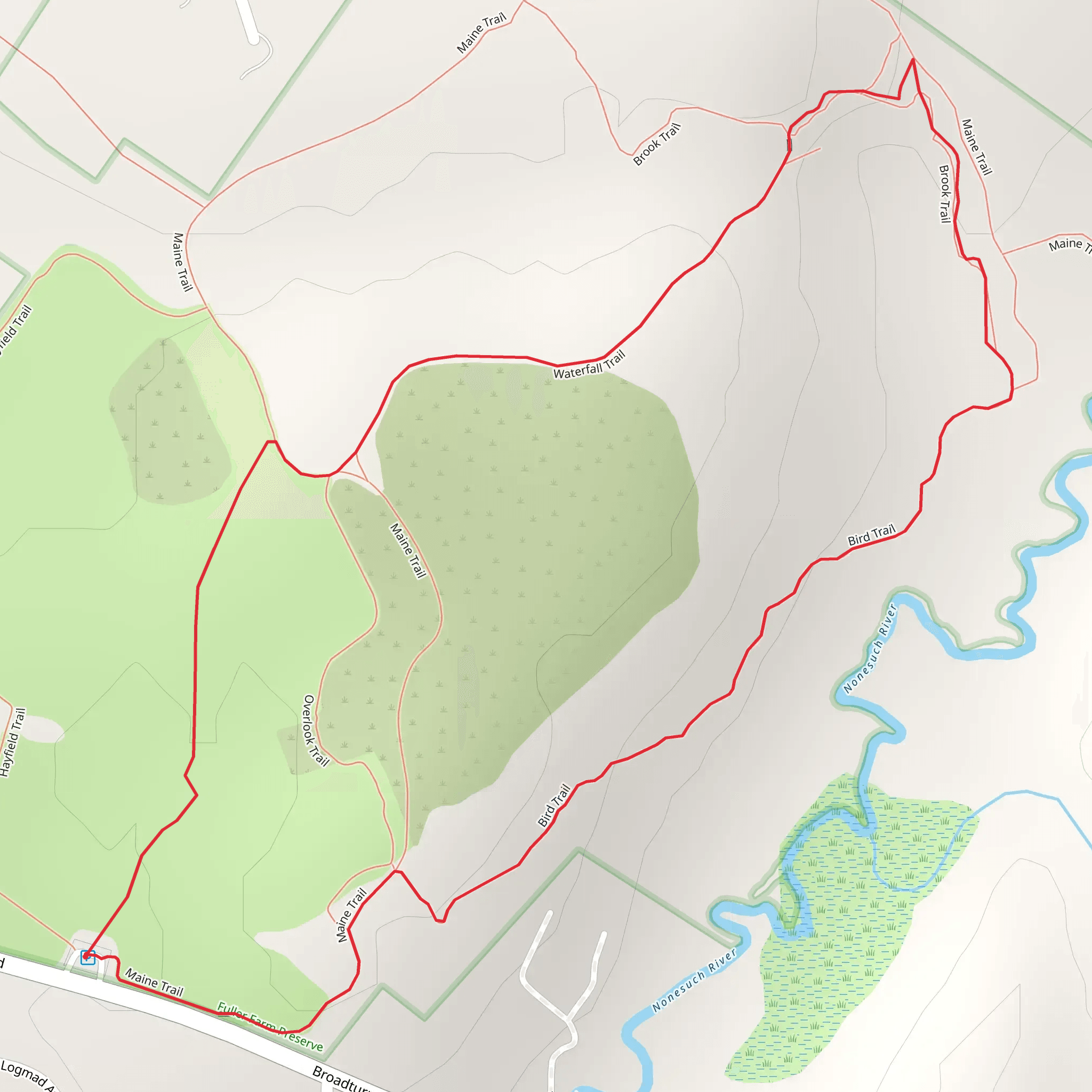 Nonesuch River Loop mobile static map