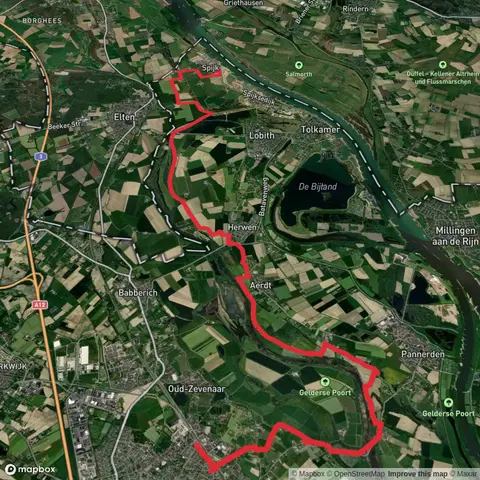 Zevenaar to Willibrordusweg via Oude Rijnstrangen and Zandwinning