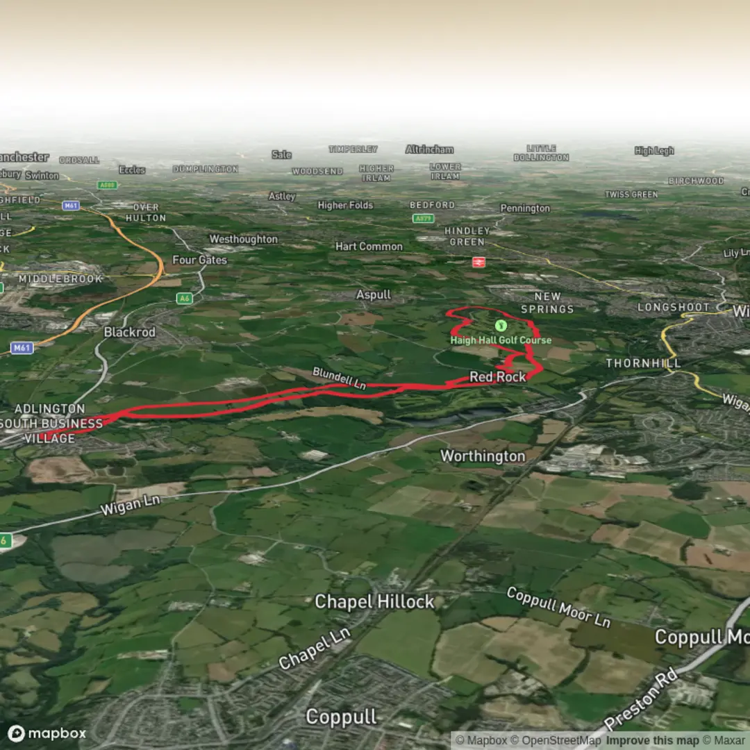 An image depicting the trail Adlington, Red Rock and Haigh Hall and its surrounding area.