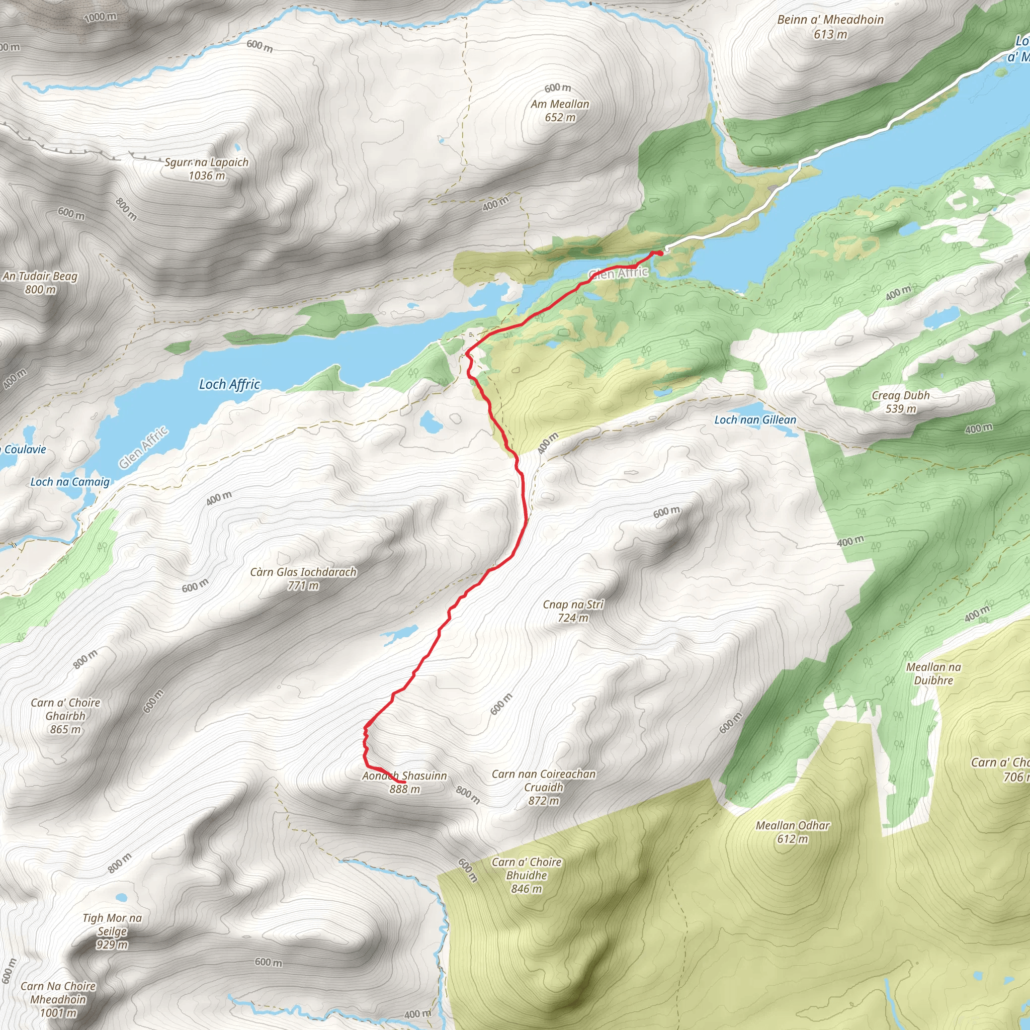 Aonach Shasuinn mobile static map