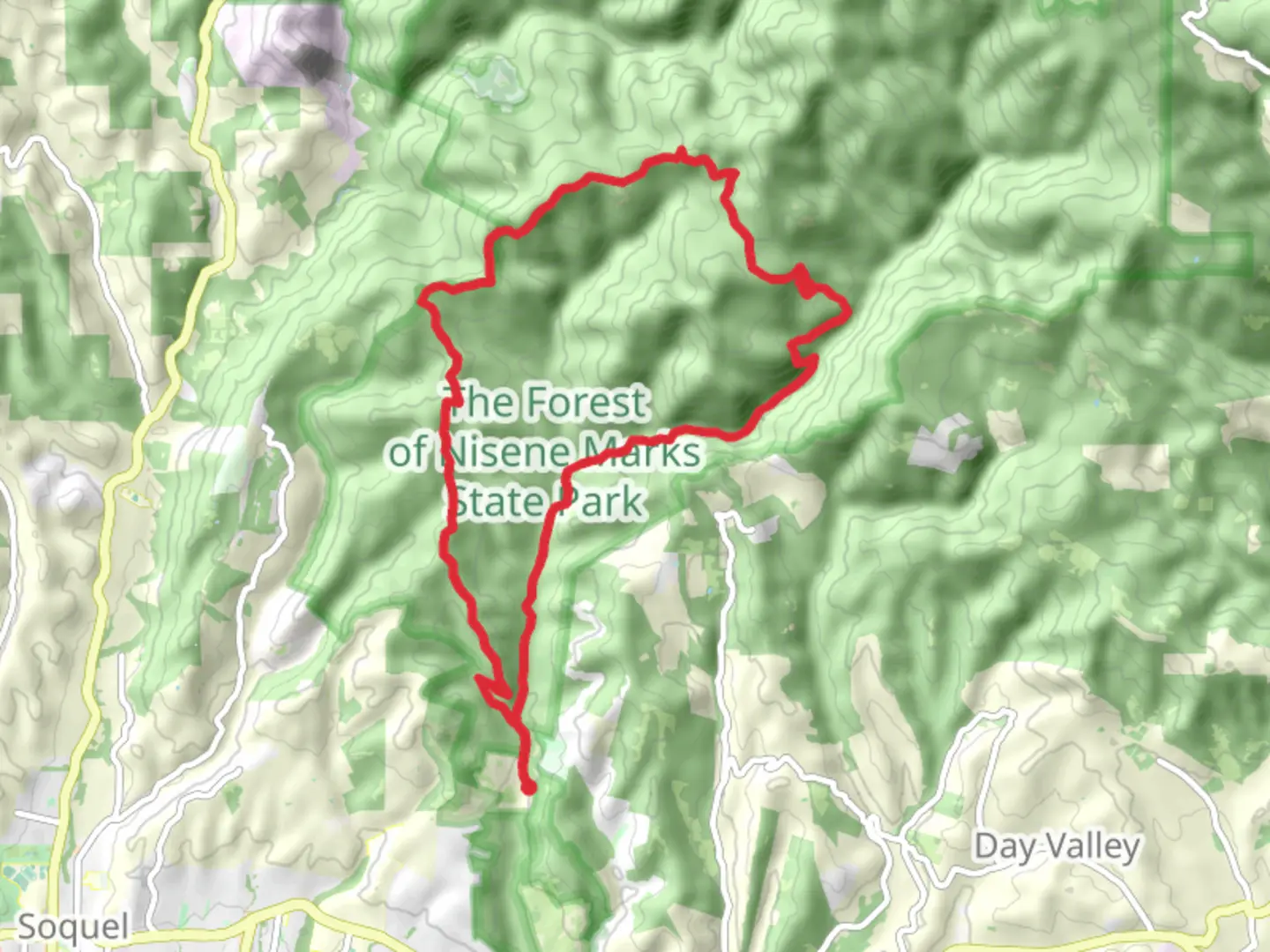An image depicting the trail West Ridge - Aptos Creek Loop Trail and its surrounding area.