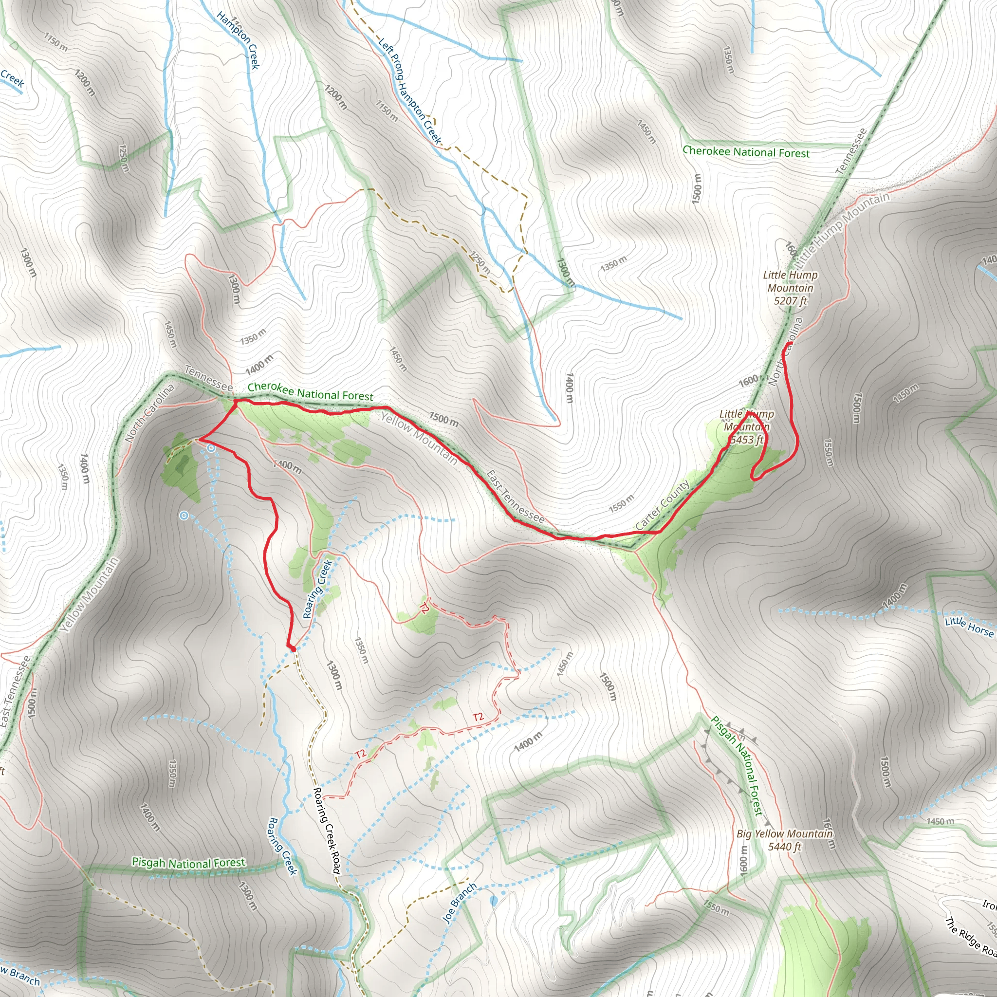 Little Hump Mountain mobile static map