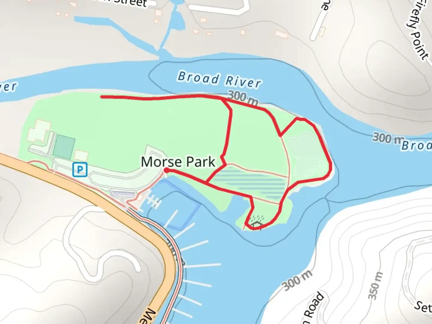 An image depicting the trail Morse Park Loop and its surrounding area.