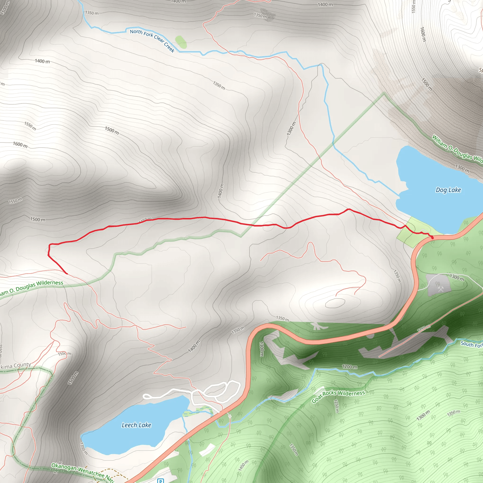 Dark Meadows Trail via Dog Lake mobile static map