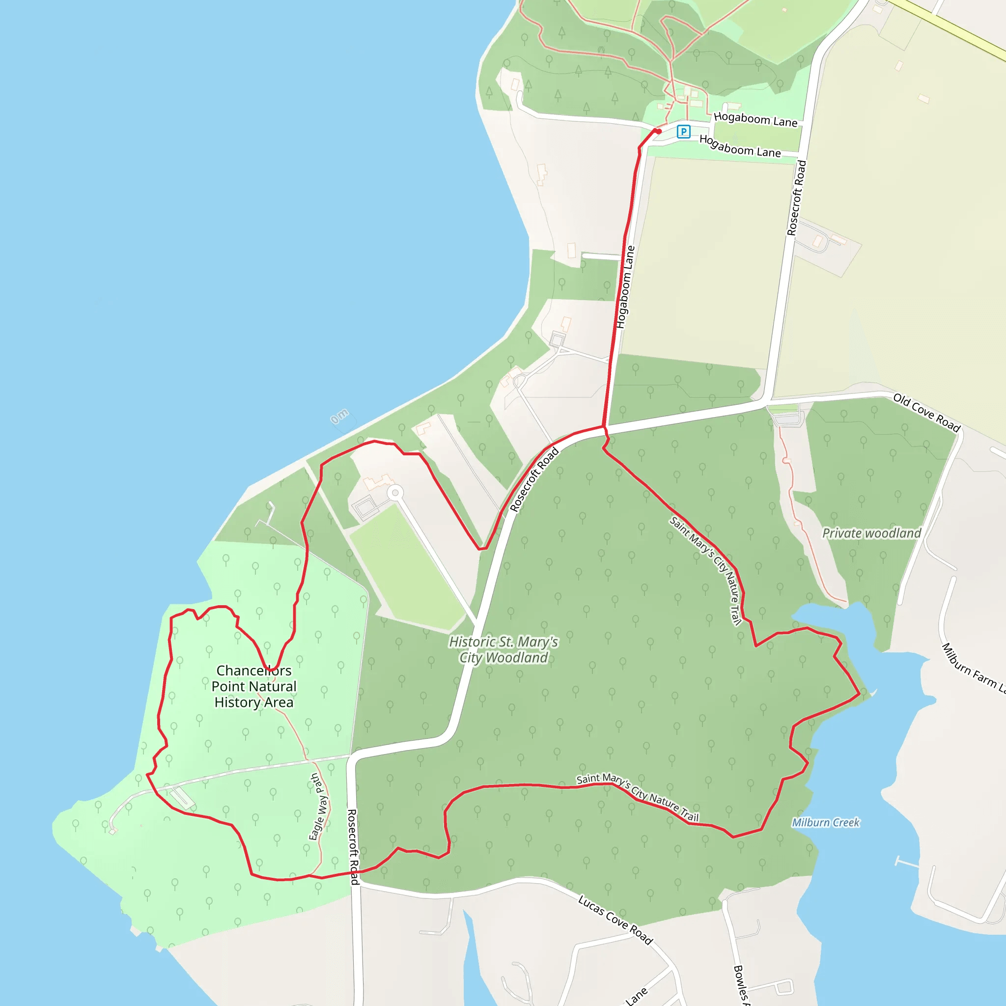 St Mary's City Nature Trail Loop mobile static map