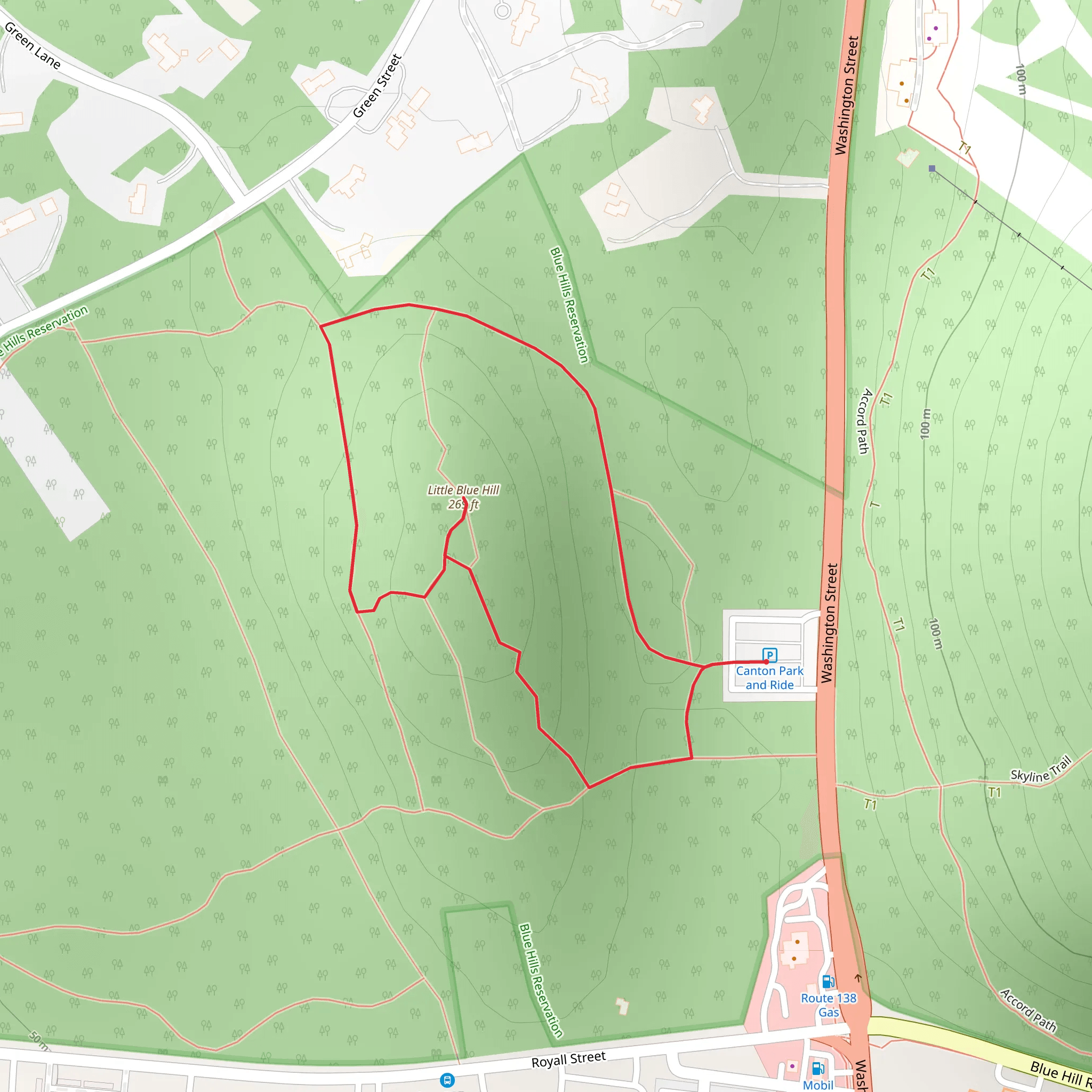 Little Blue Hill Loop mobile static map