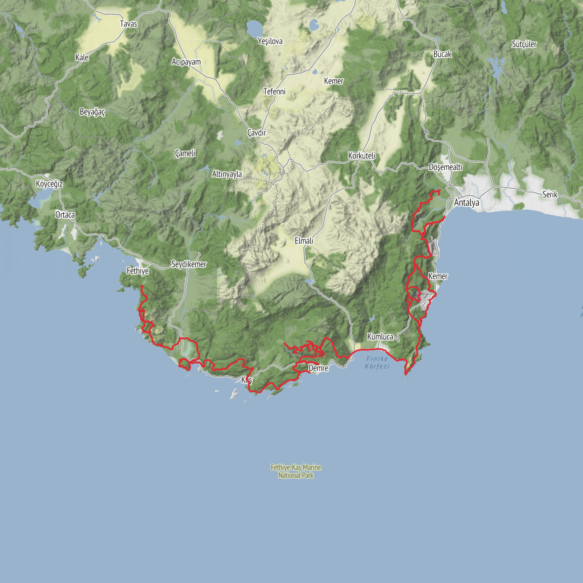 Lycian Way mobile static map