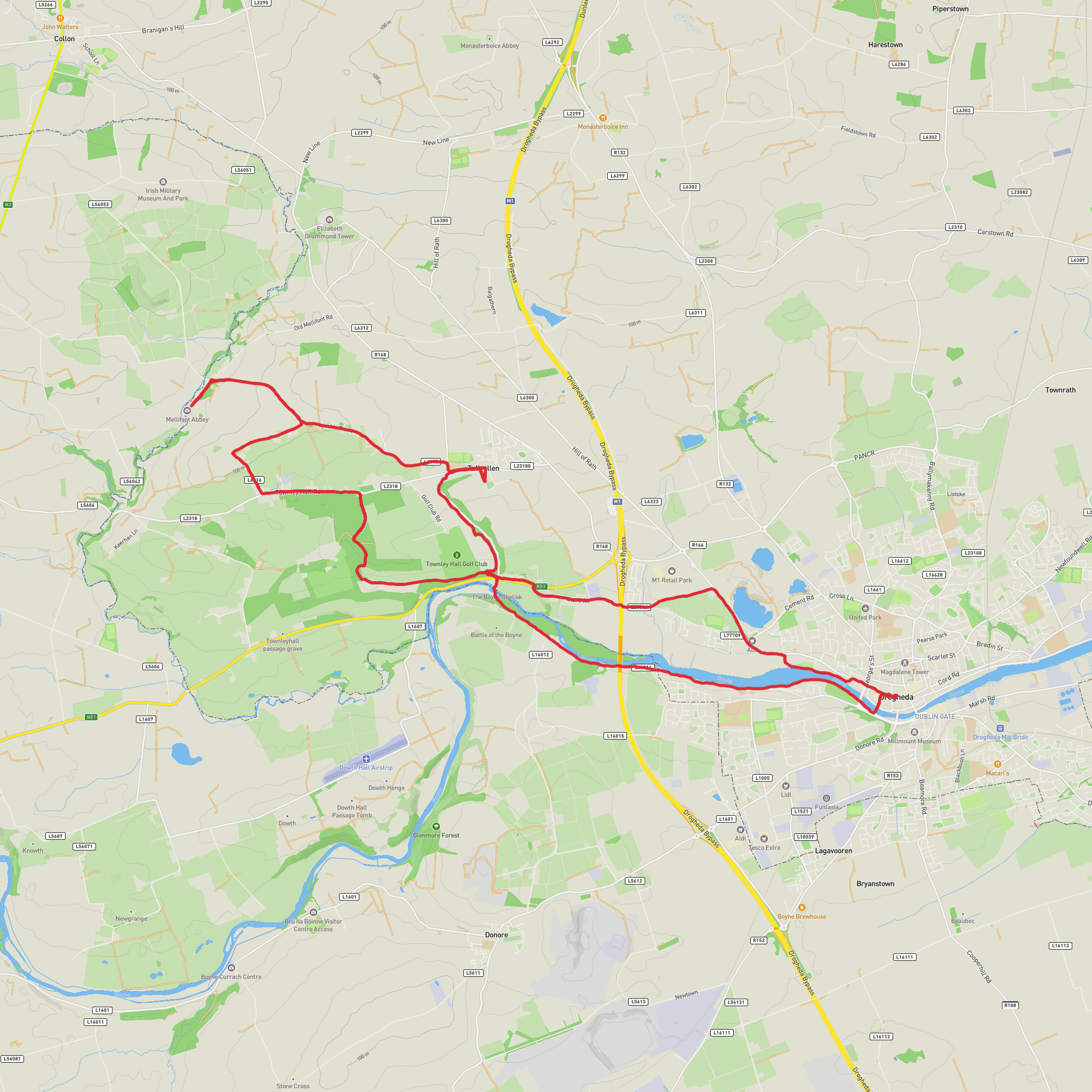 Boyne Valley Camino Loop from Drogheda mobile static map