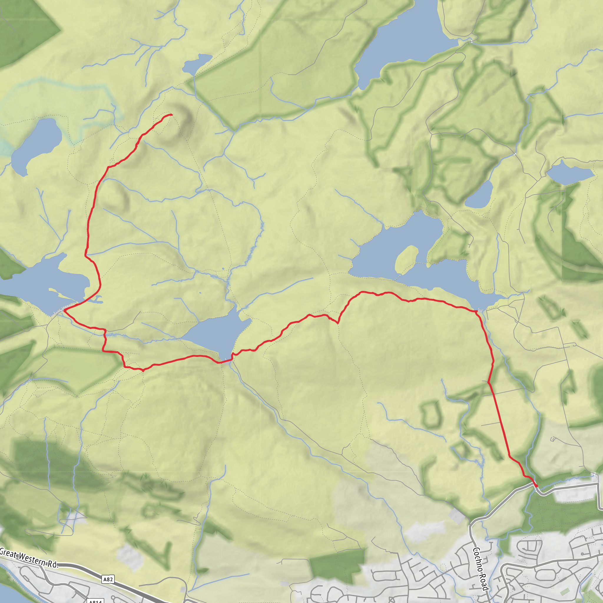 Jaw Reservoir, Slacks and Duncolm mobile static map