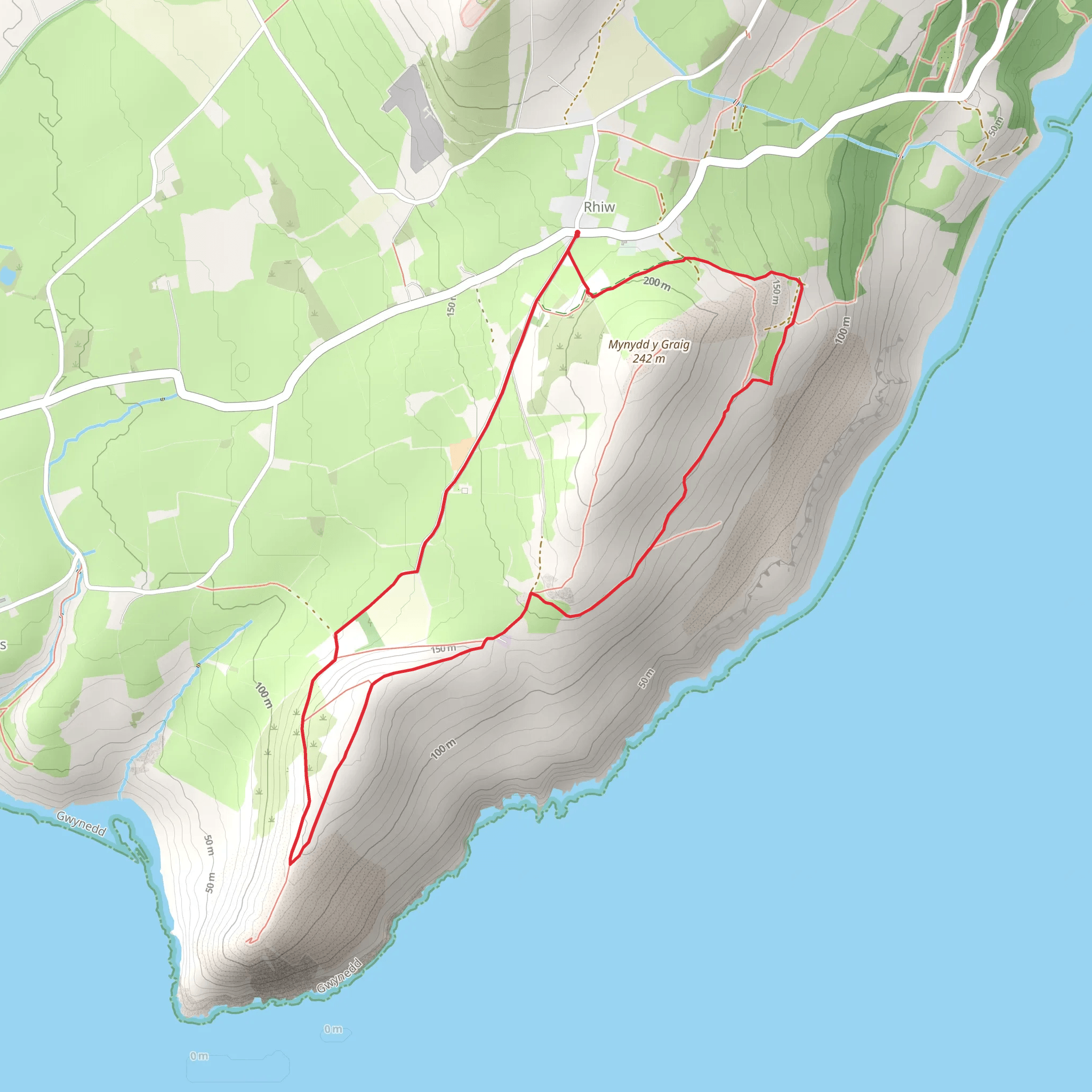 Mynydd Penarfynydd from Rhiw mobile static map