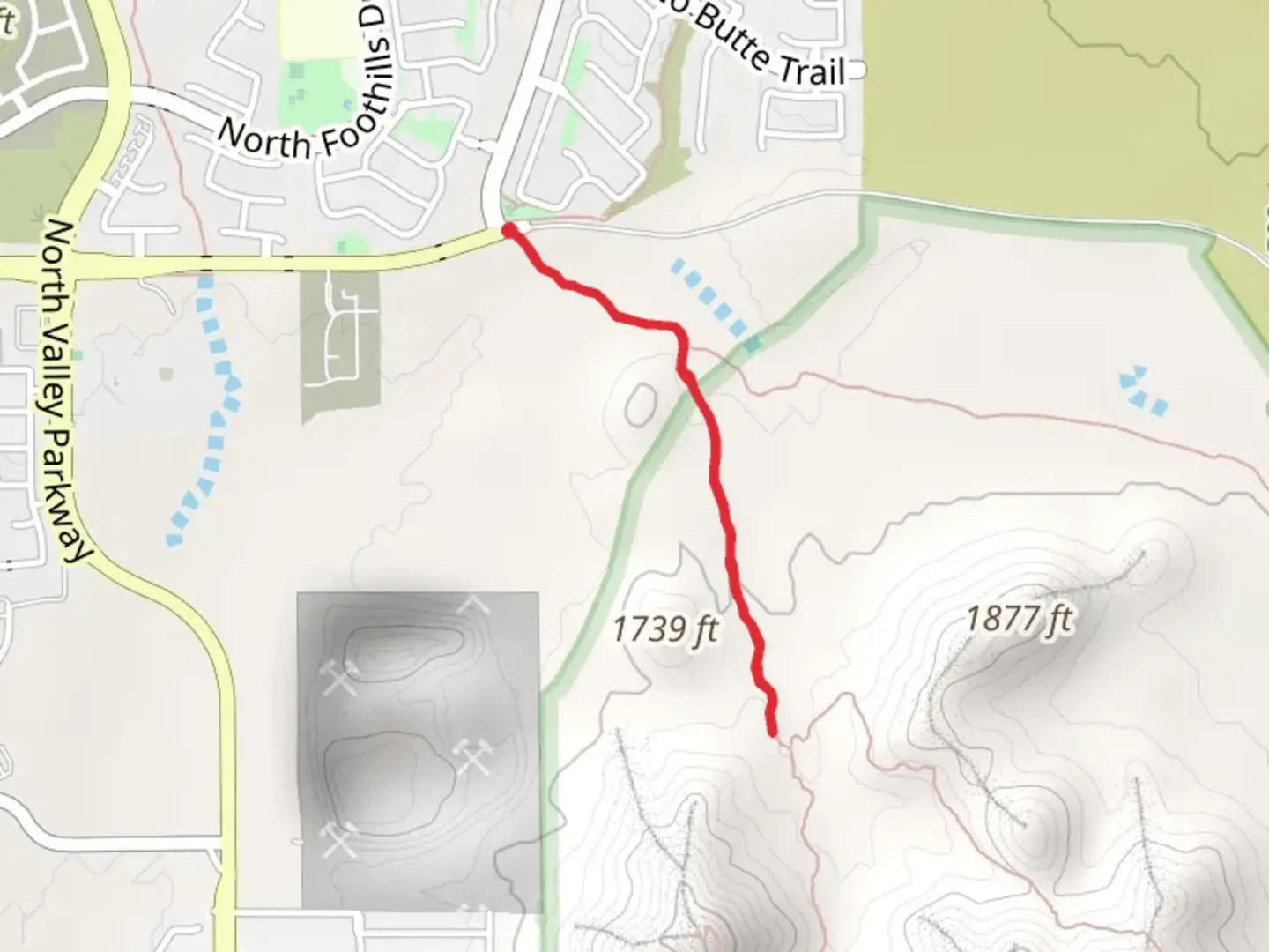 An image depicting the trail Bobcat Trail and its surrounding area.
