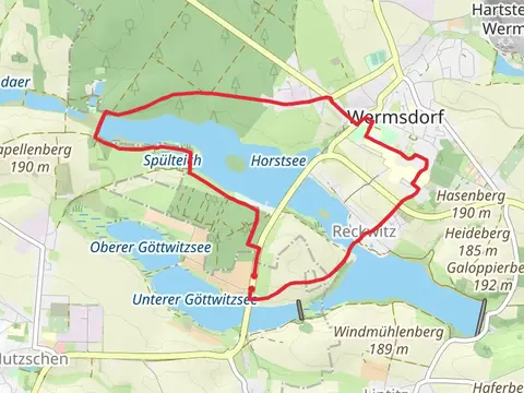 Saubach, Hubertusburg and Döllnitzsee Loop via Historische Rodaer Runde