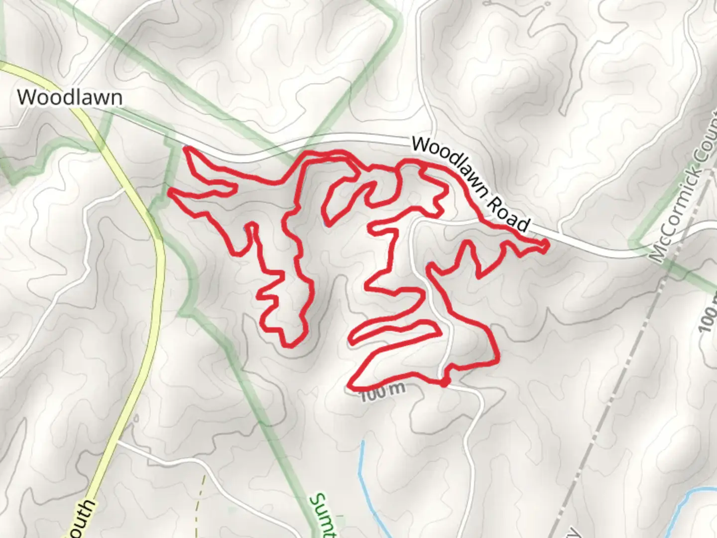 An image depicting the trail Big Rock Loop - Long and its surrounding area.