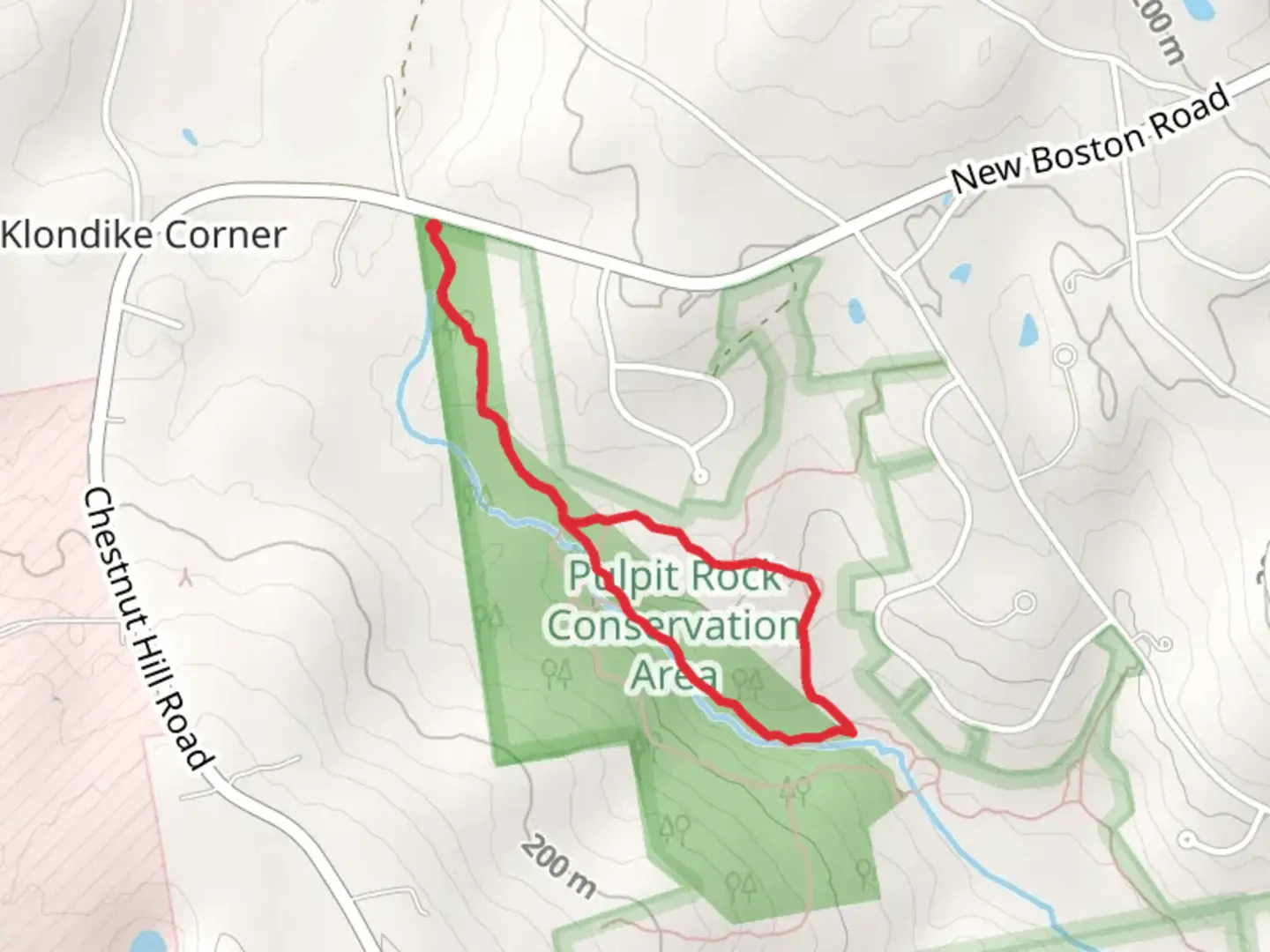 An image depicting the trail Pulpit Rock Conservation Area Loop and its surrounding area.