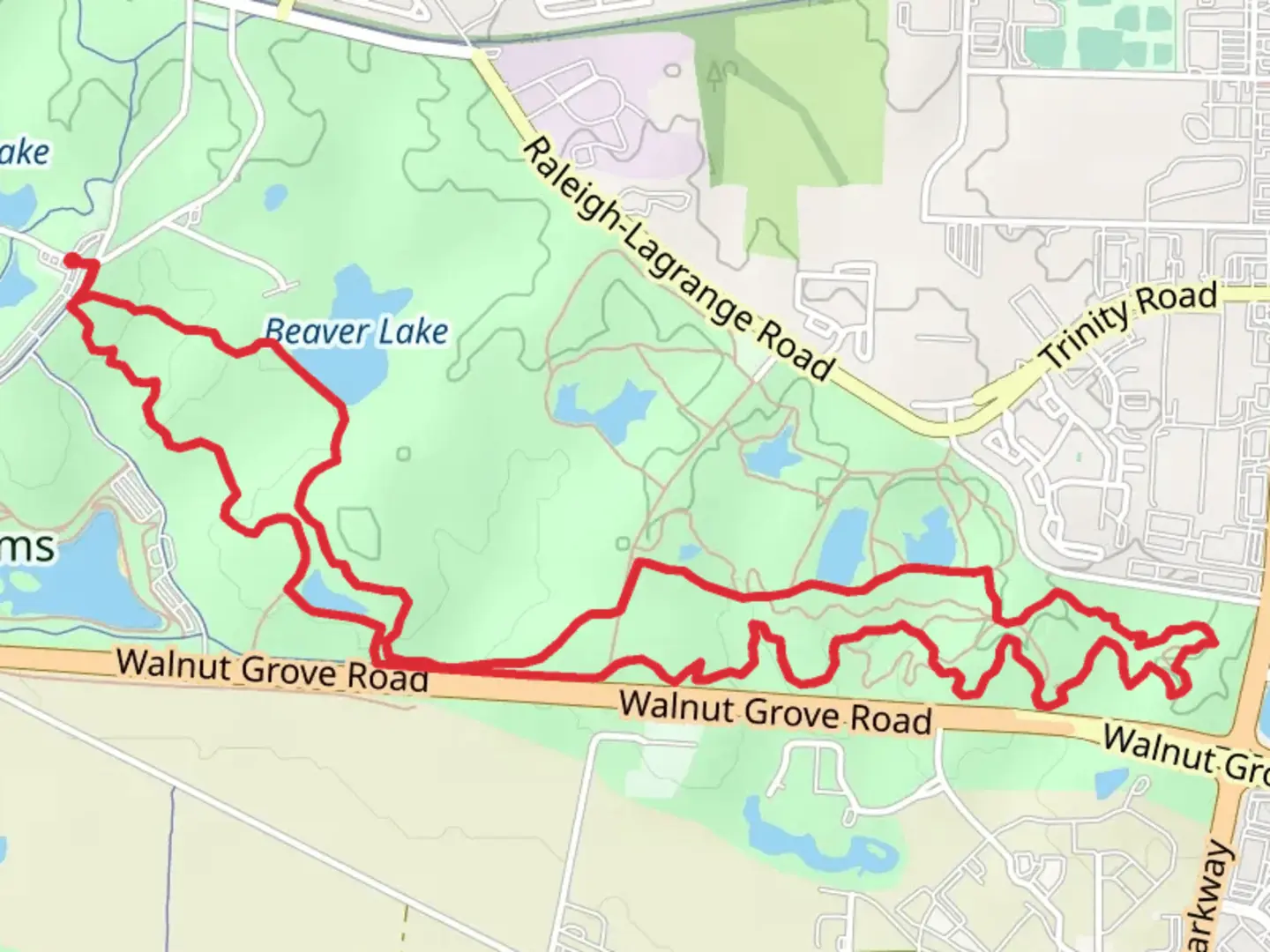 An image depicting the trail Tour de Wolf Loop and its surrounding area.