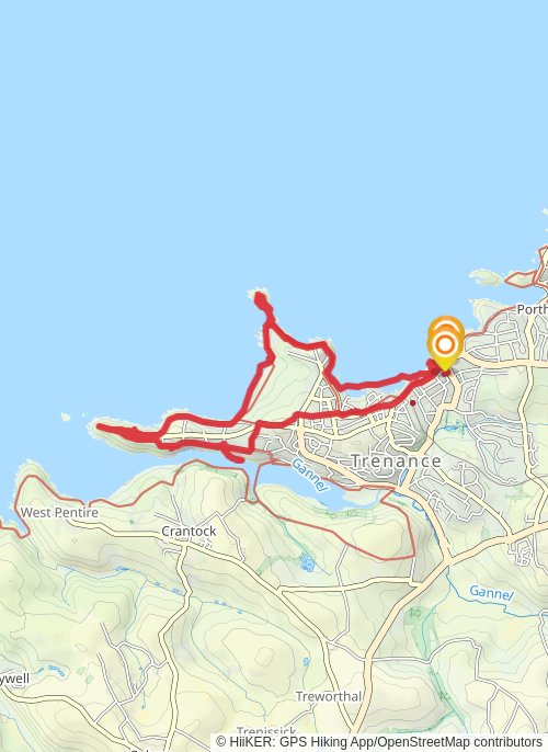 A map preview of the recording Newquay 1.