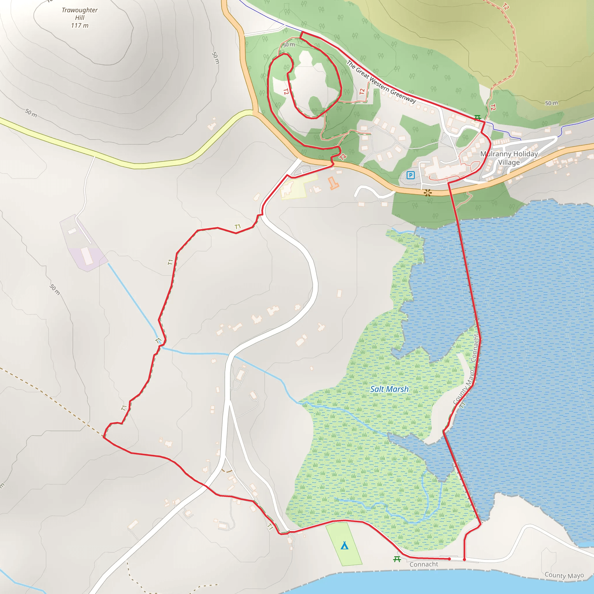 Mulranny - Causeway Loop mobile static map