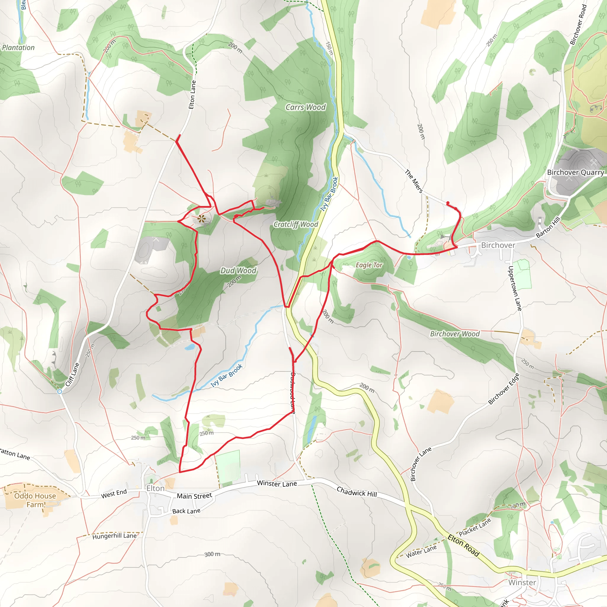 Rowtor Rocks and Robin Hoods Stride mobile static map
