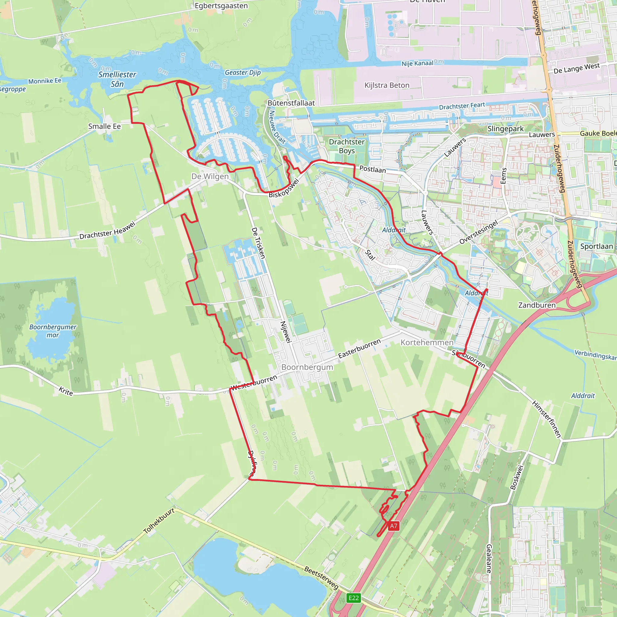 Smeliester San, Boornbergum and Himsterhout Loop mobile static map
