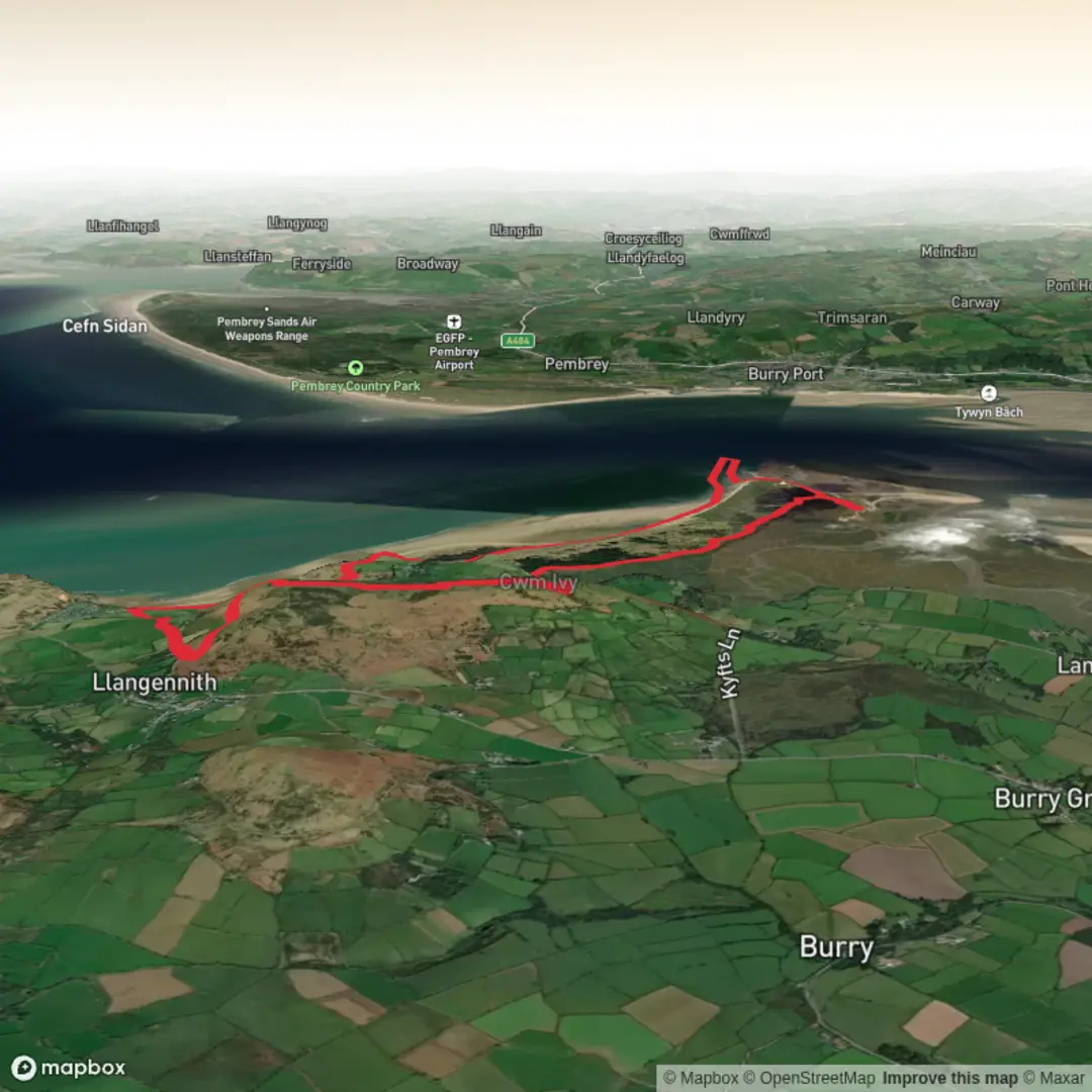 An image depicting the trail Llanmadoc Hill, Broughton Bay and Whiteford NNR (24) and its surrounding area.