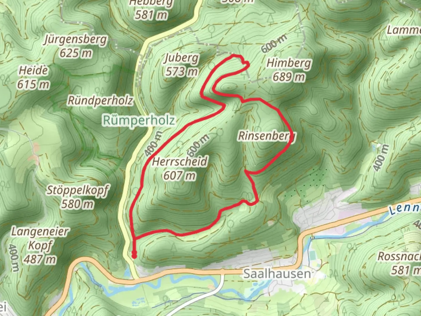 An image depicting the trail Lehnbergweg Loop and its surrounding area.