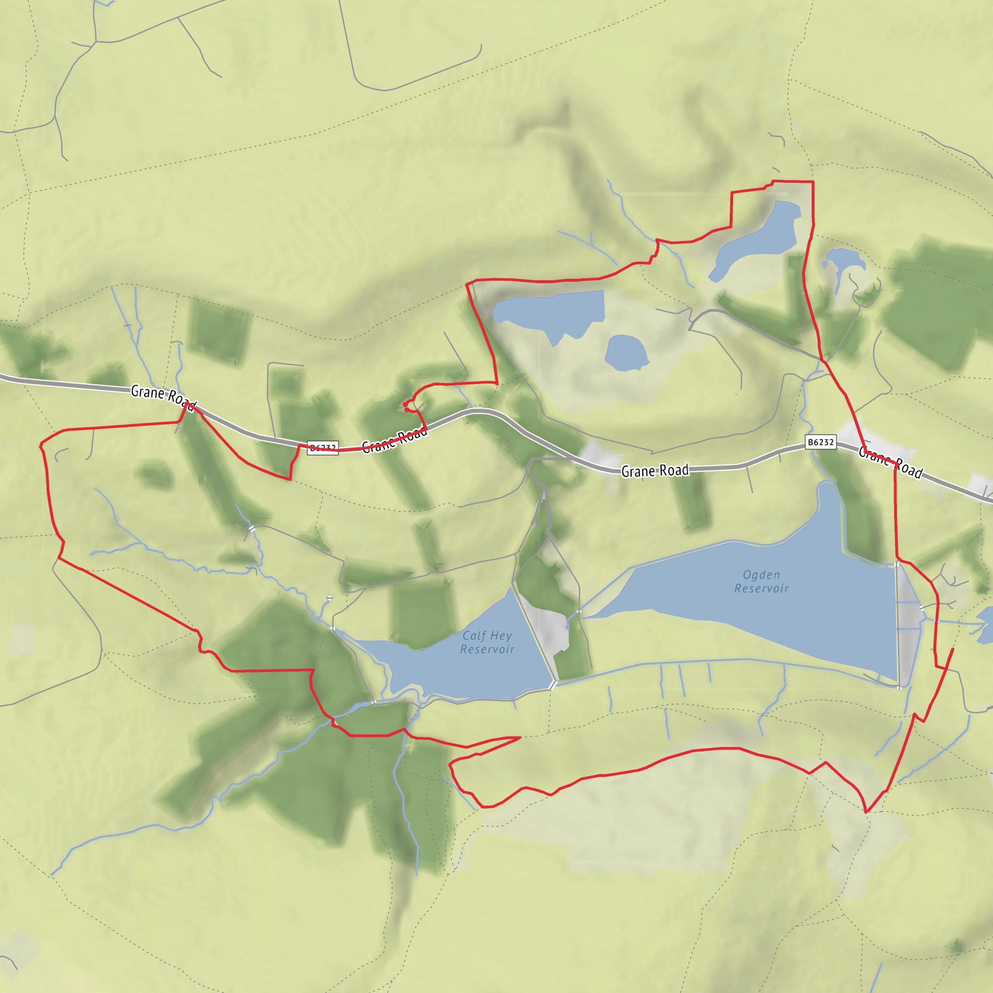 Musbury Heights Quarry and Jamestone Quarry Loop from Clough Head mobile static map