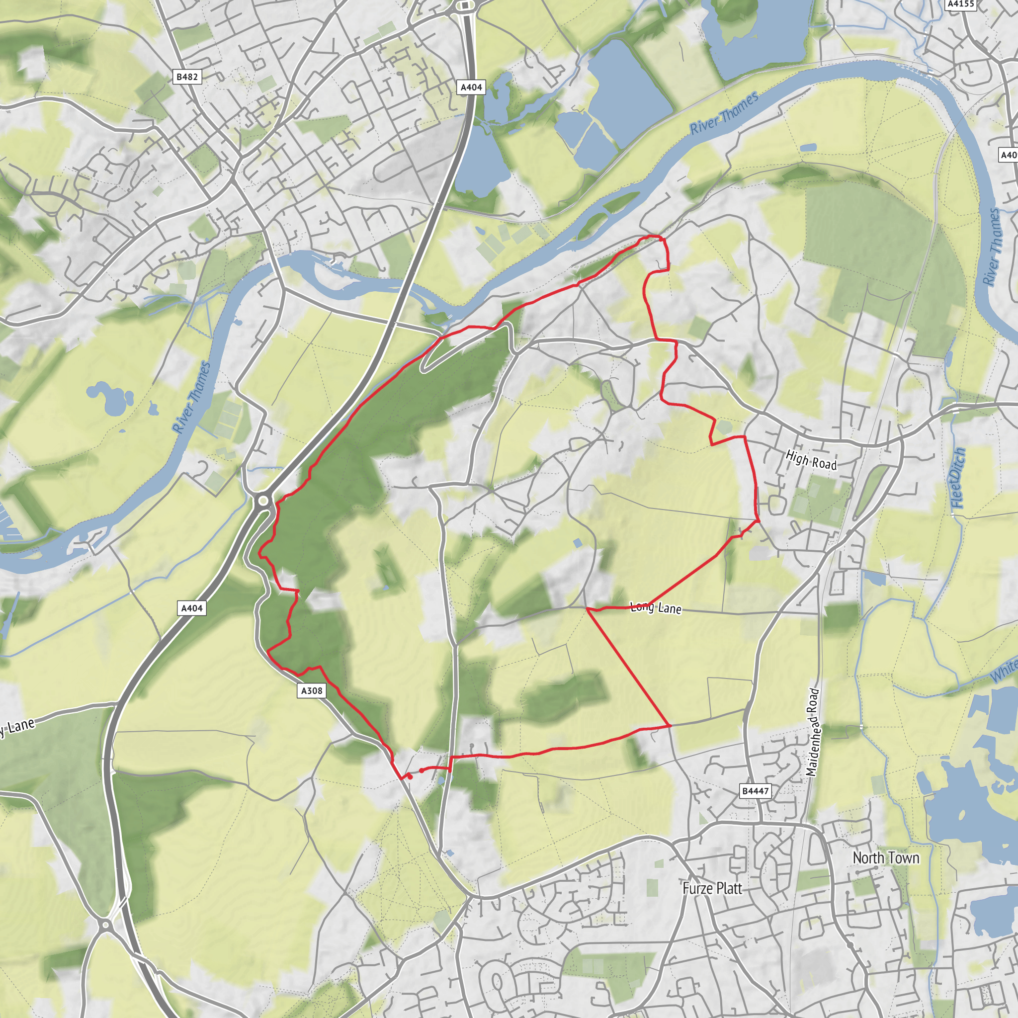 Pinkneys green and Cookham loop mobile static map