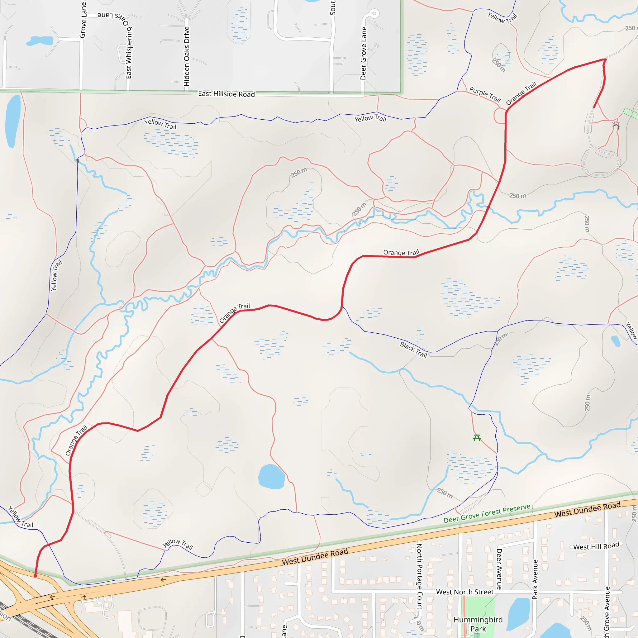 Orange Trail mobile static map