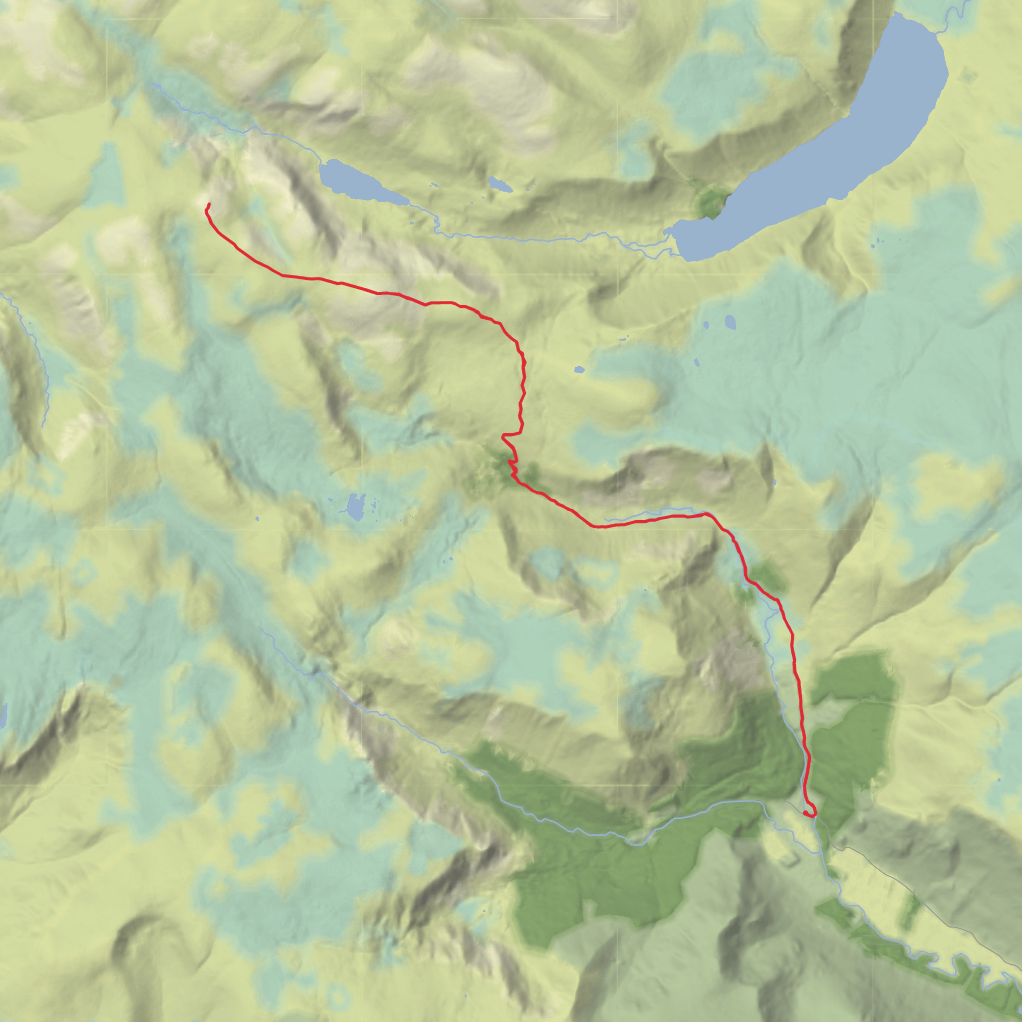 Broad Cairn and Cairn Bannoch from Glen Doll mobile static map