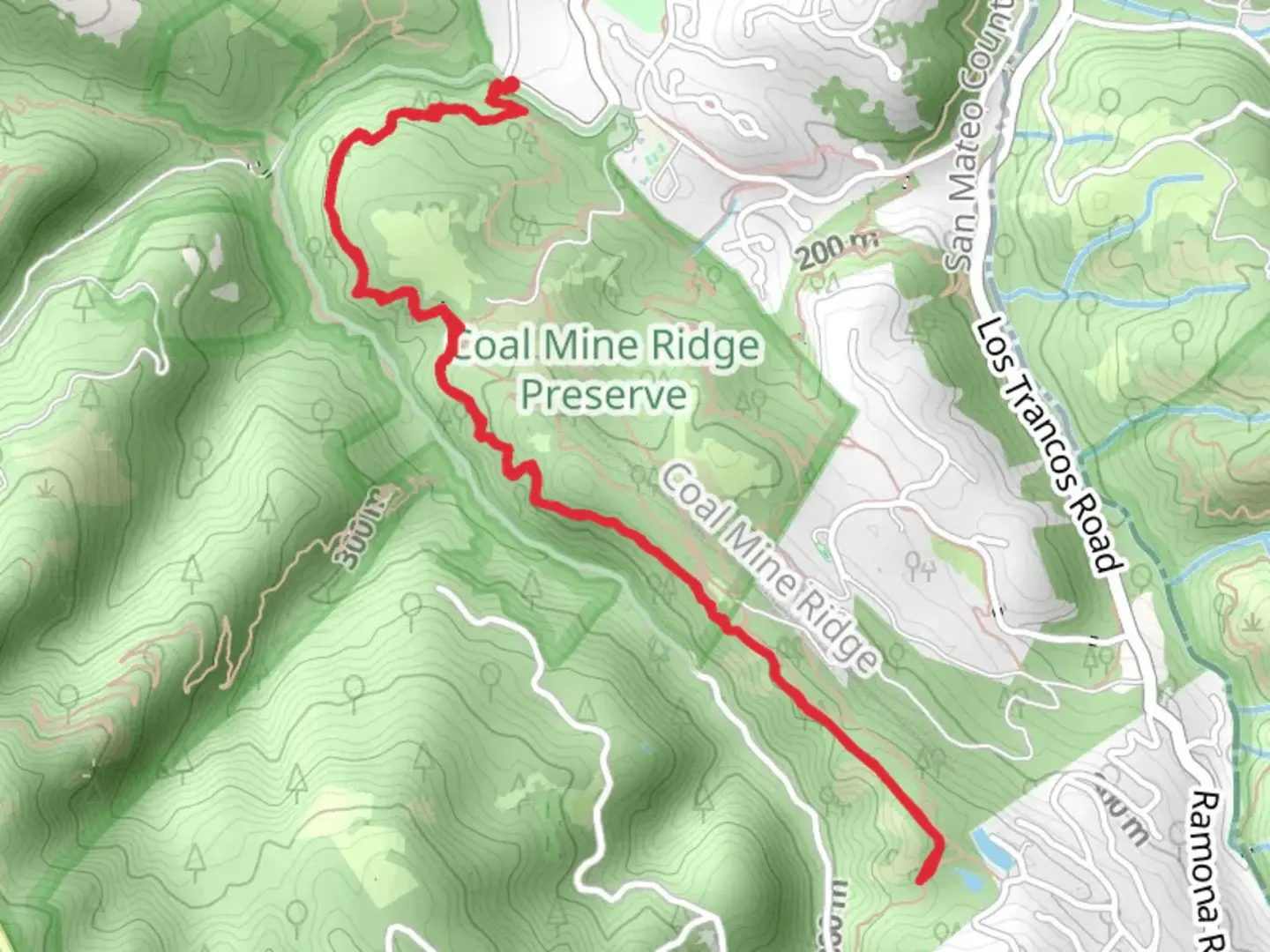 An image depicting the trail Toyon Trail and its surrounding area.
