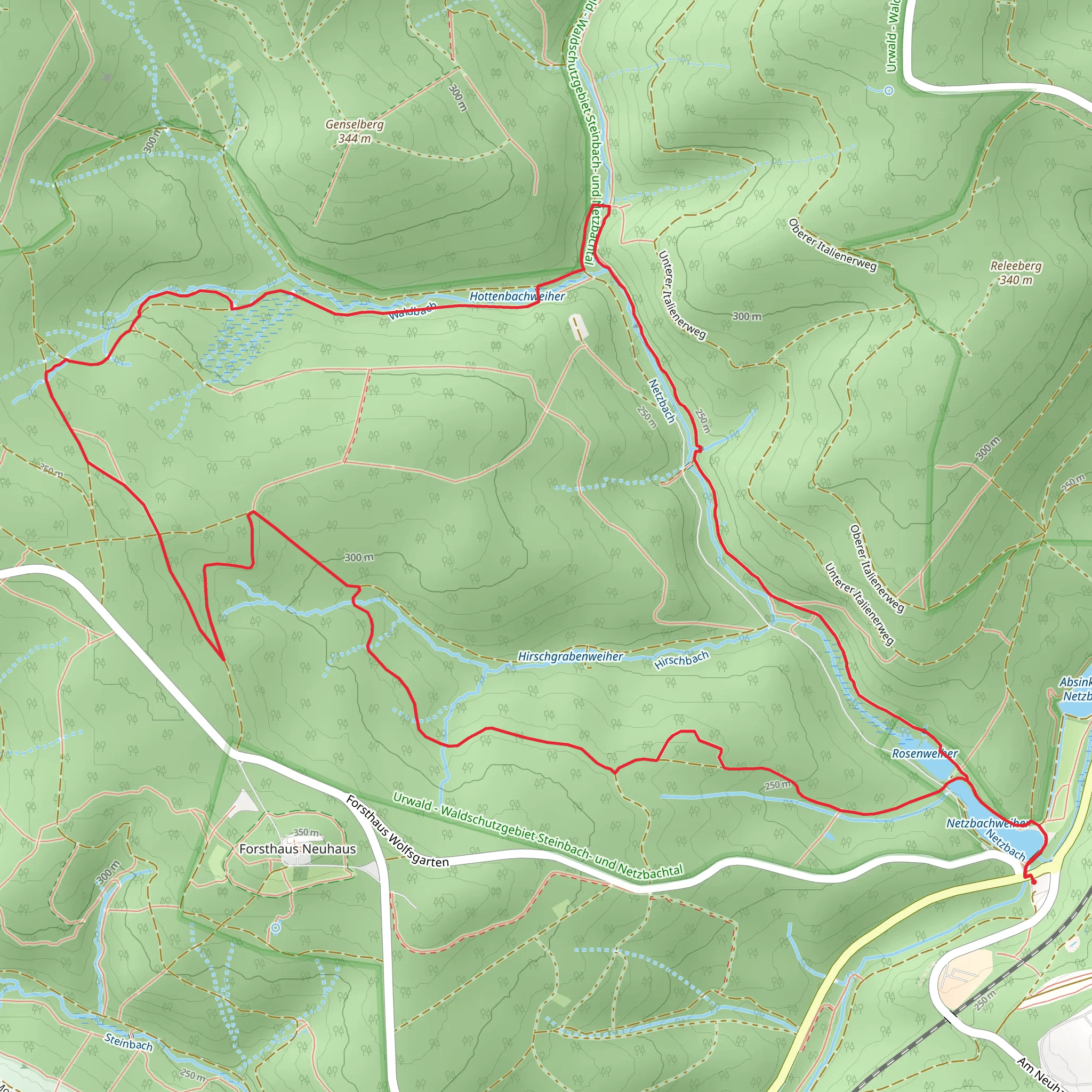 Rosenweiher via Wilder Netzbachpfad mobile static map