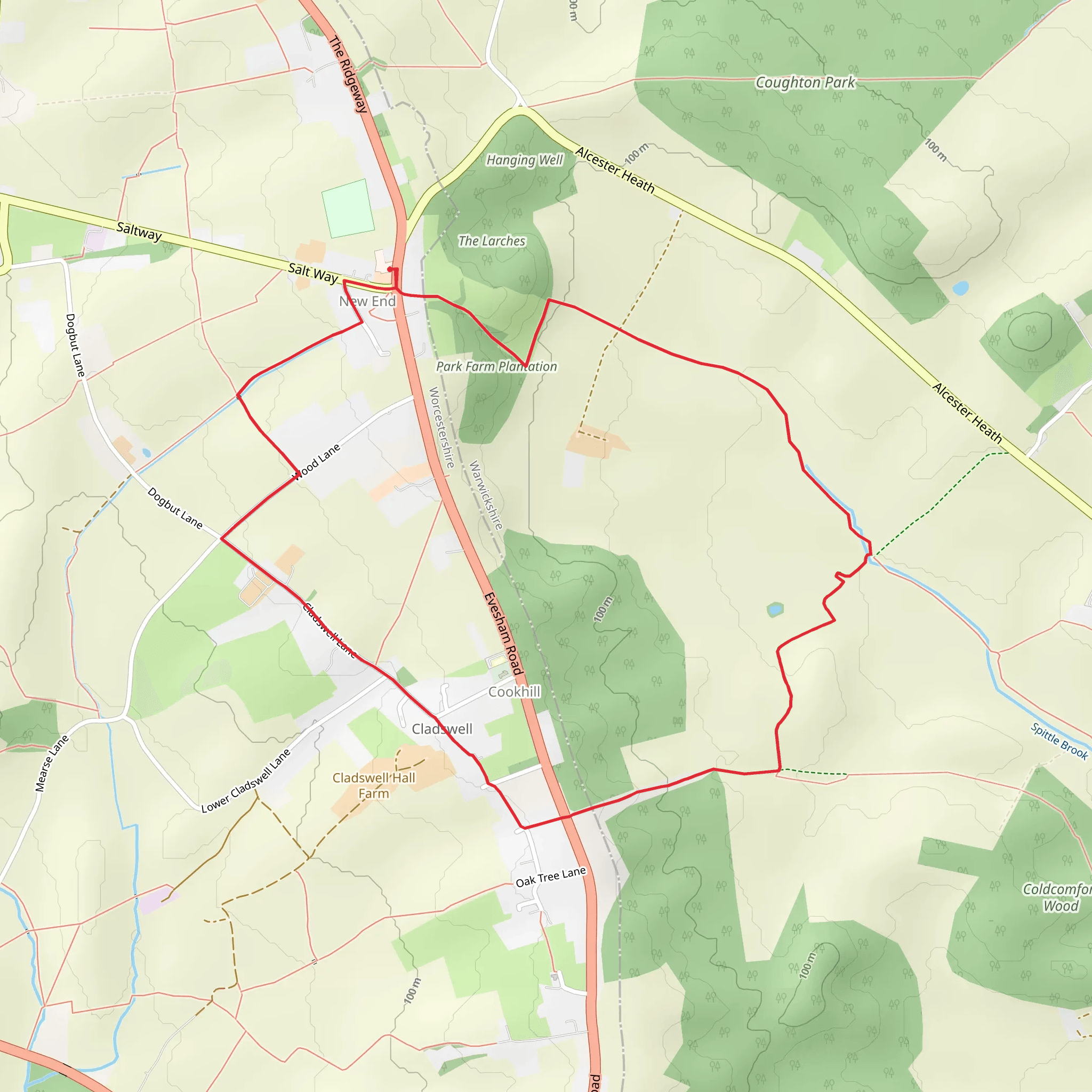 New End and Cookhill Loop mobile static map