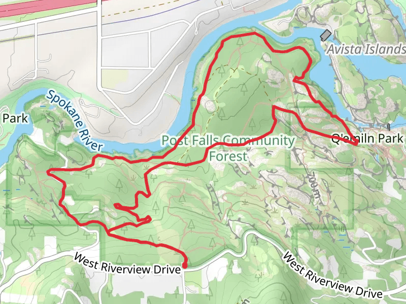 Q'emiln Park and Post Falls Community Forest Loop