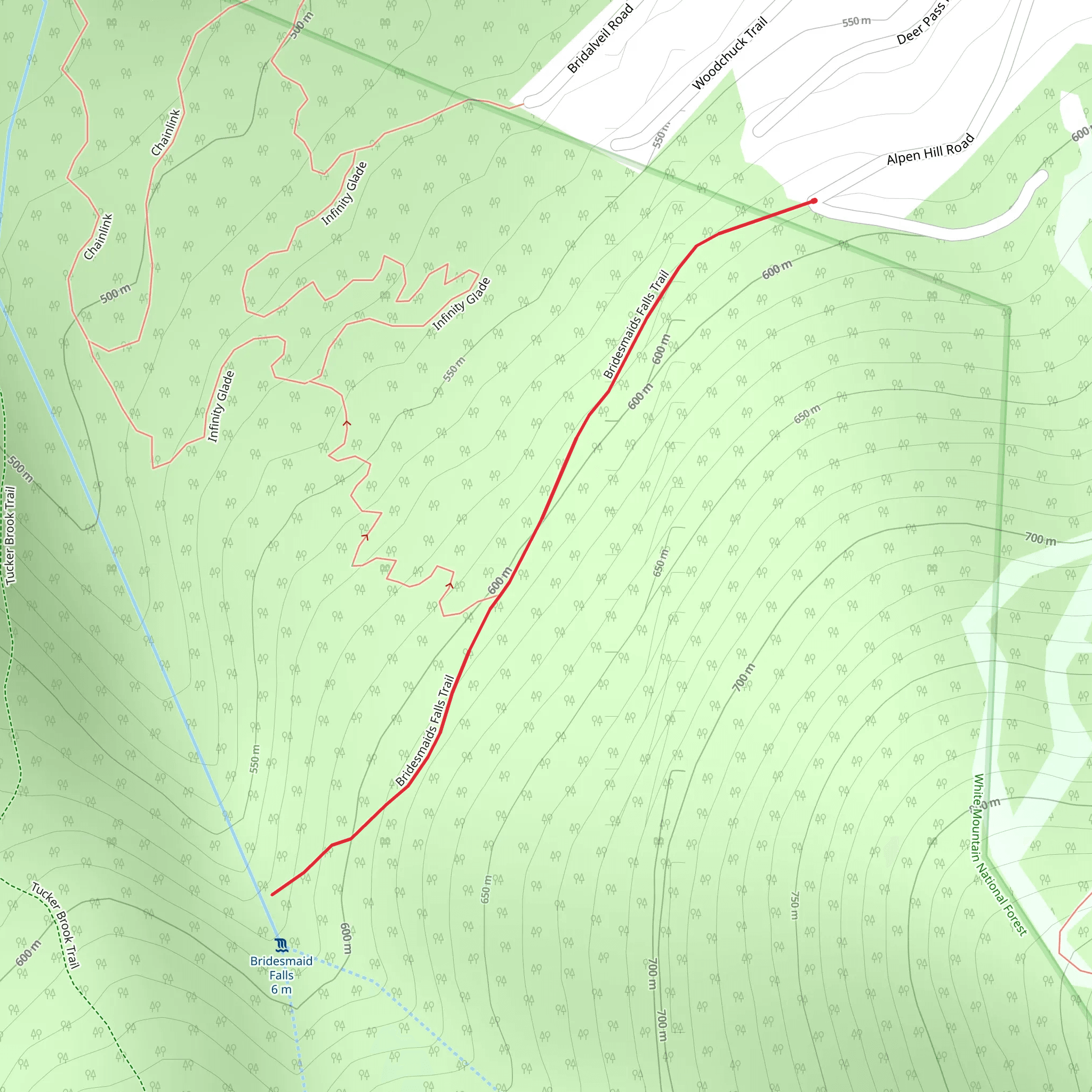 Bridesmaid Falls Trail mobile static map