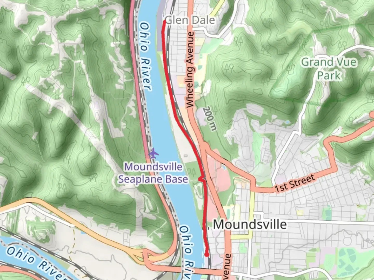 An image depicting the trail Glen Dale to Moundsville Rail Trail and its surrounding area.