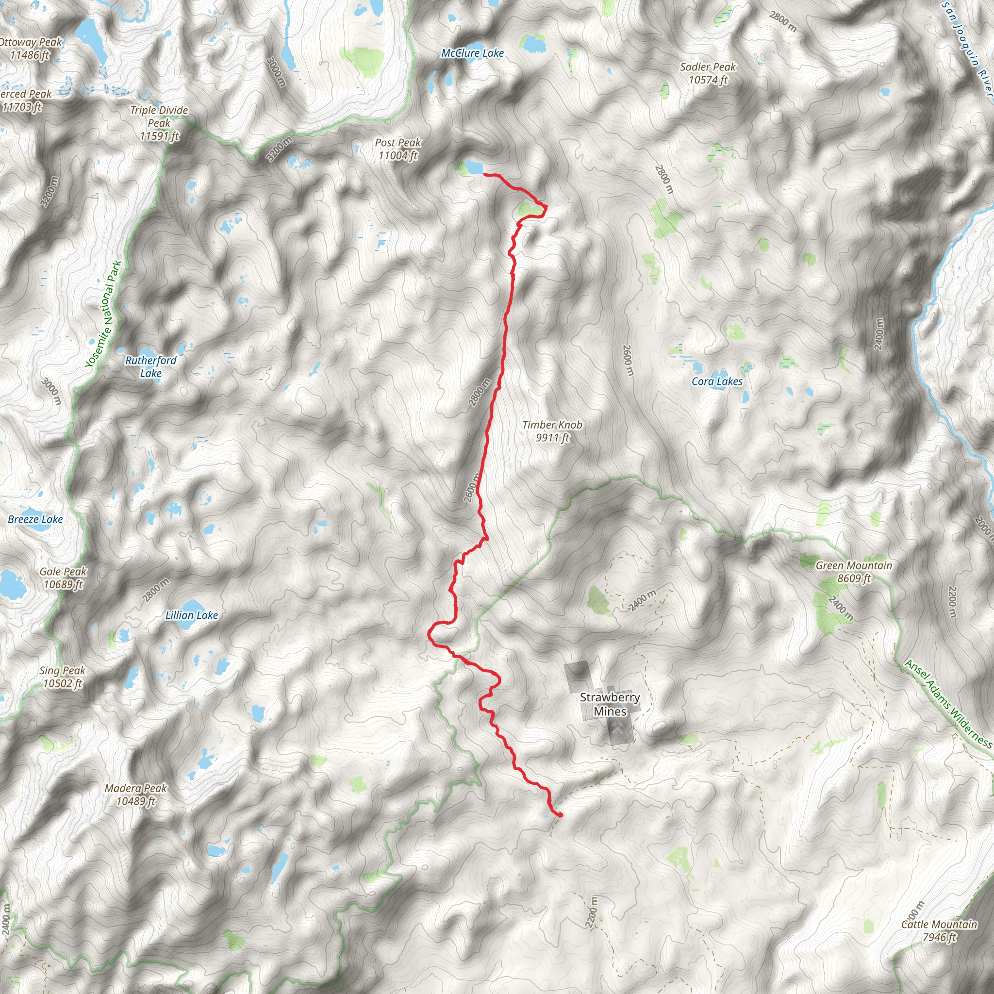 Timber Creek to Joe Crane Lake via Walton Trail mobile static map
