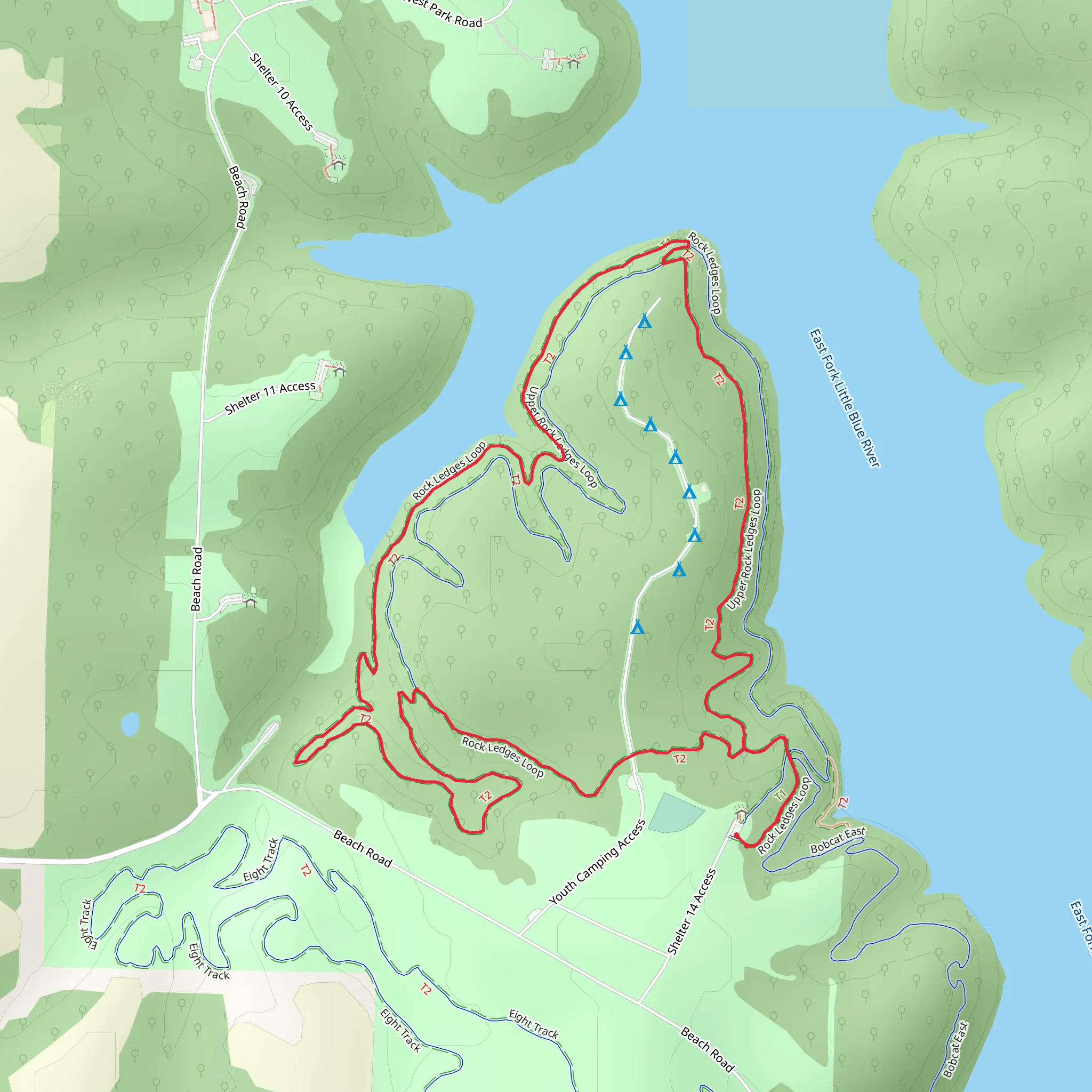 Rock Ledges Loop mobile static map